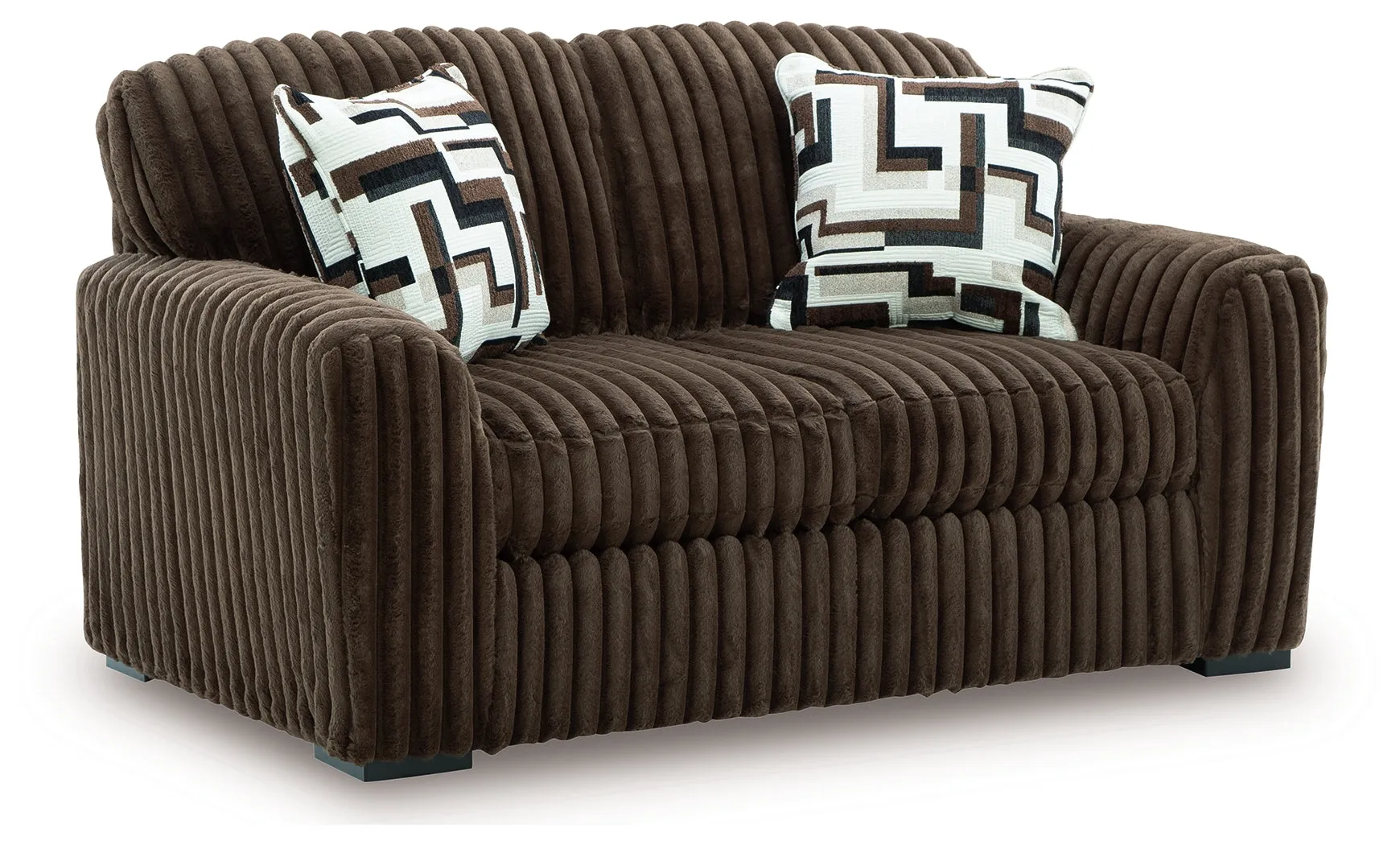 Midnight-Madness Chocolate Loveseat, Oversized Chaise and Ottoman - Image 8