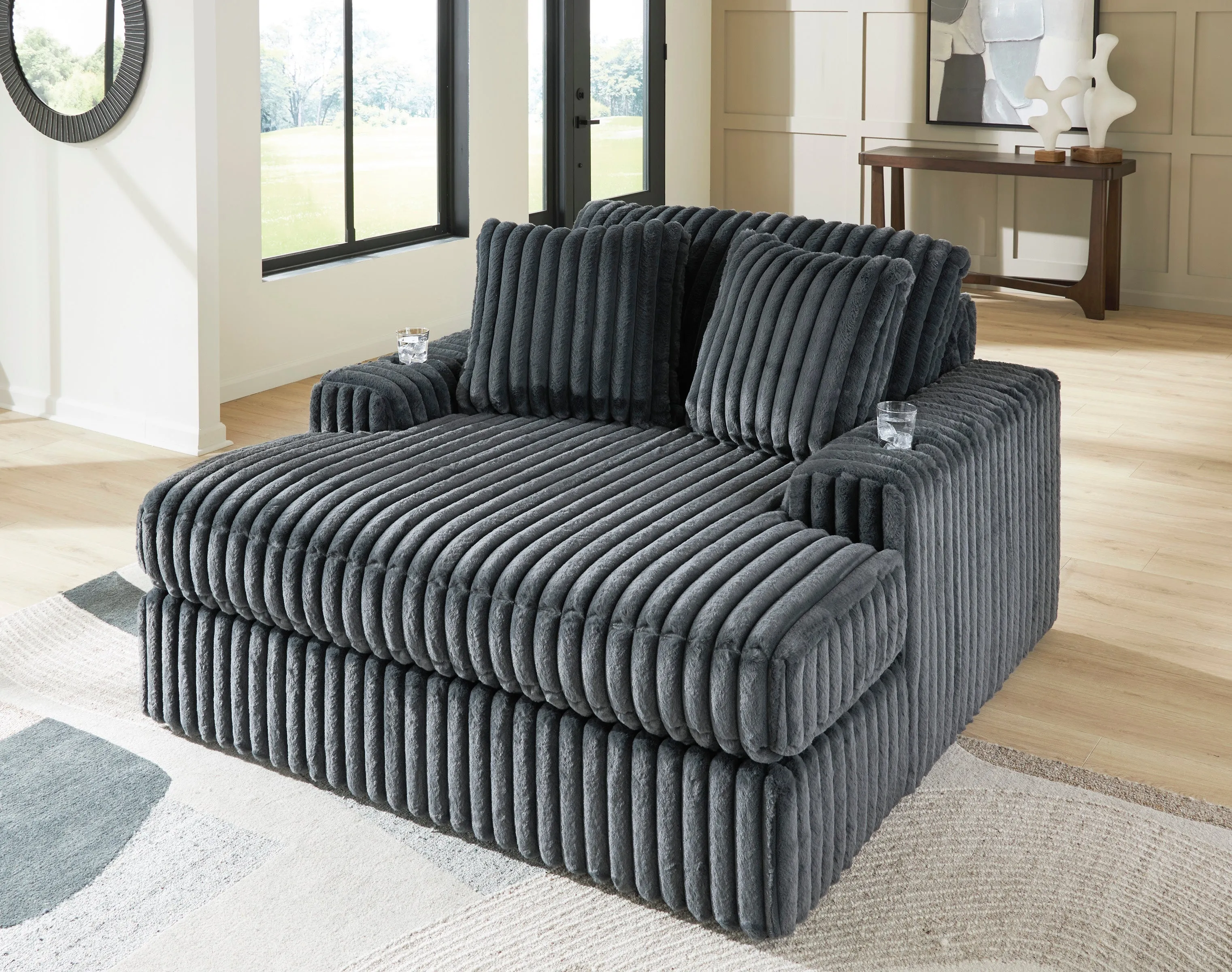 Midnight-Madness Gunmetal Oversized Chaise - Image 3