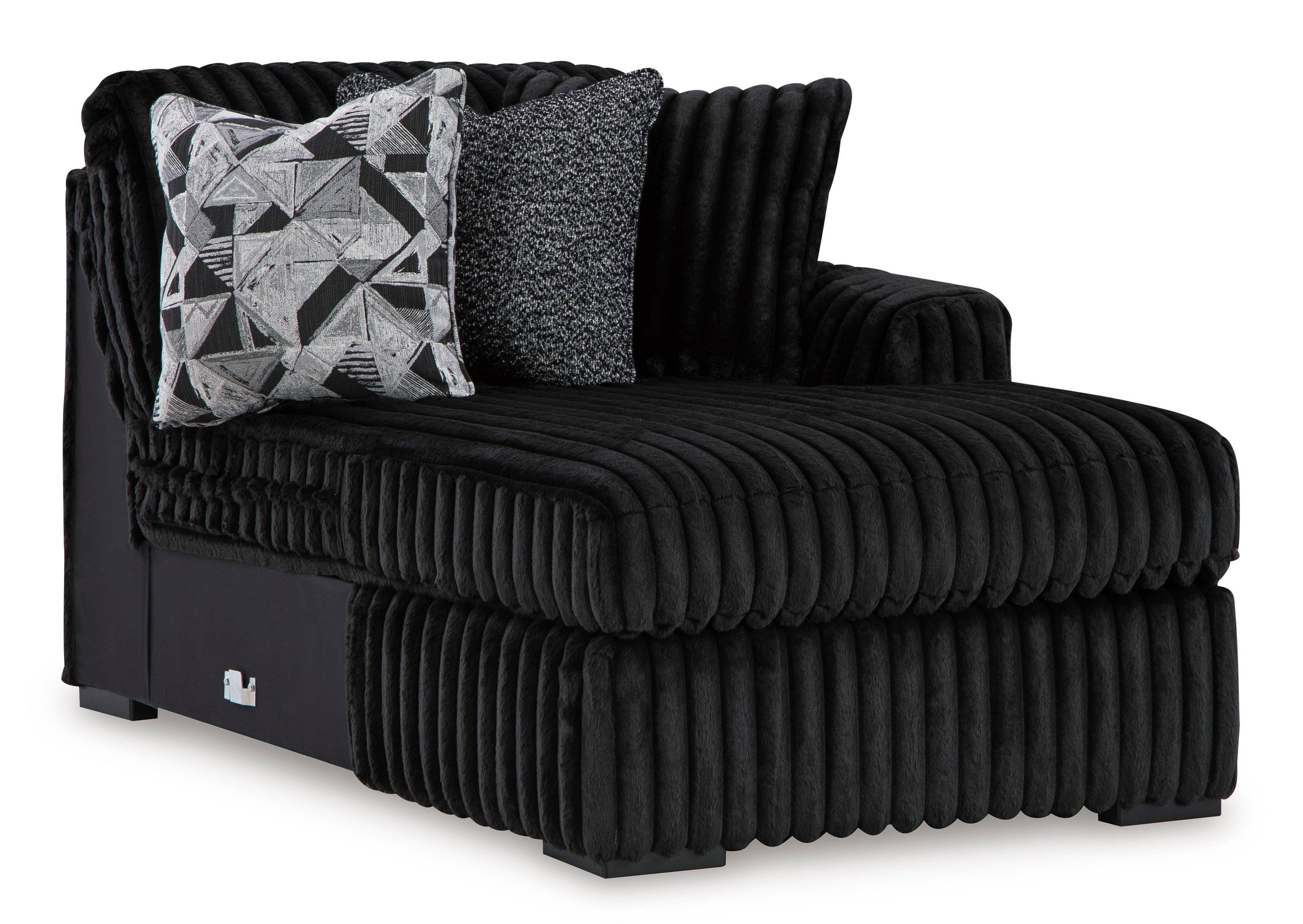 Midnight-Madness Onyx 4-Piece Right Arm Facing Chaise Sectional - Image 14