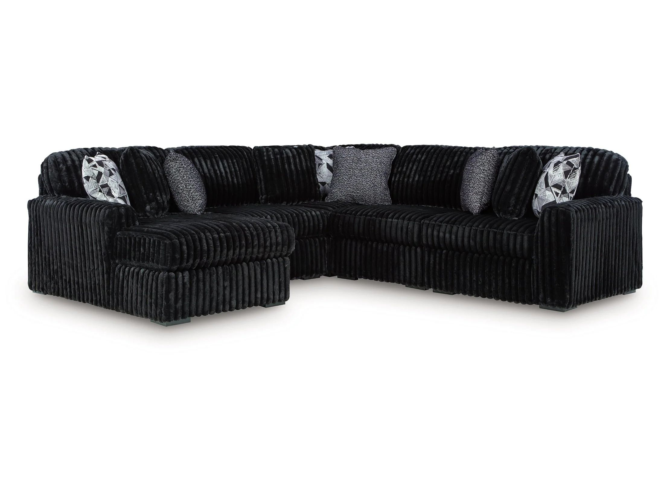 Midnight-Madness Onyx 6-Piece Sectional with Left Chaise - Image 2