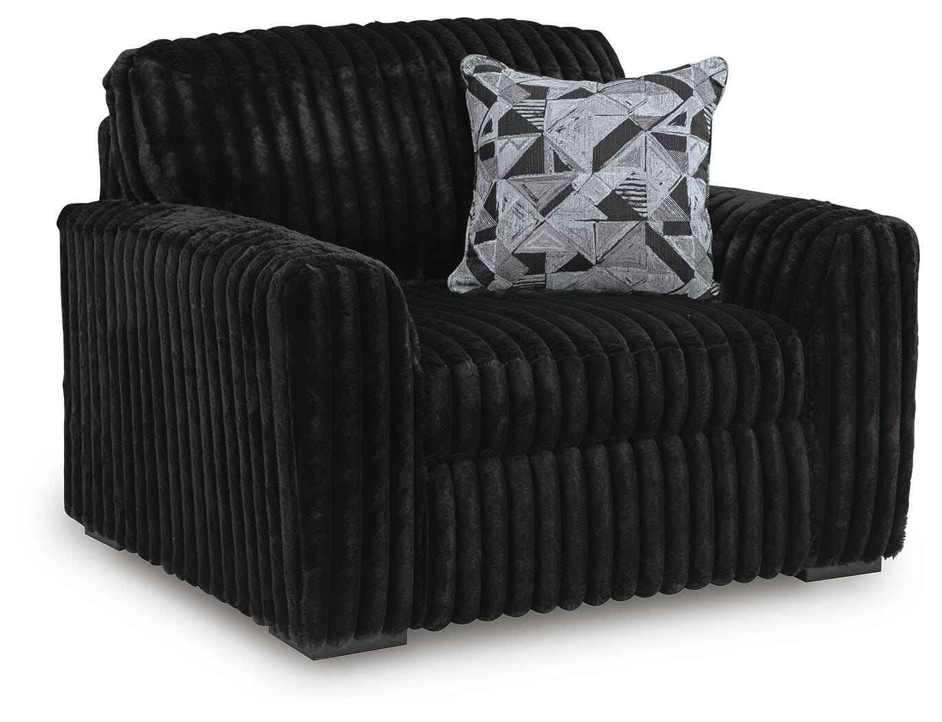 Midnight-Madness Onyx Oversized Chair with Accent Ottoman - Image 16