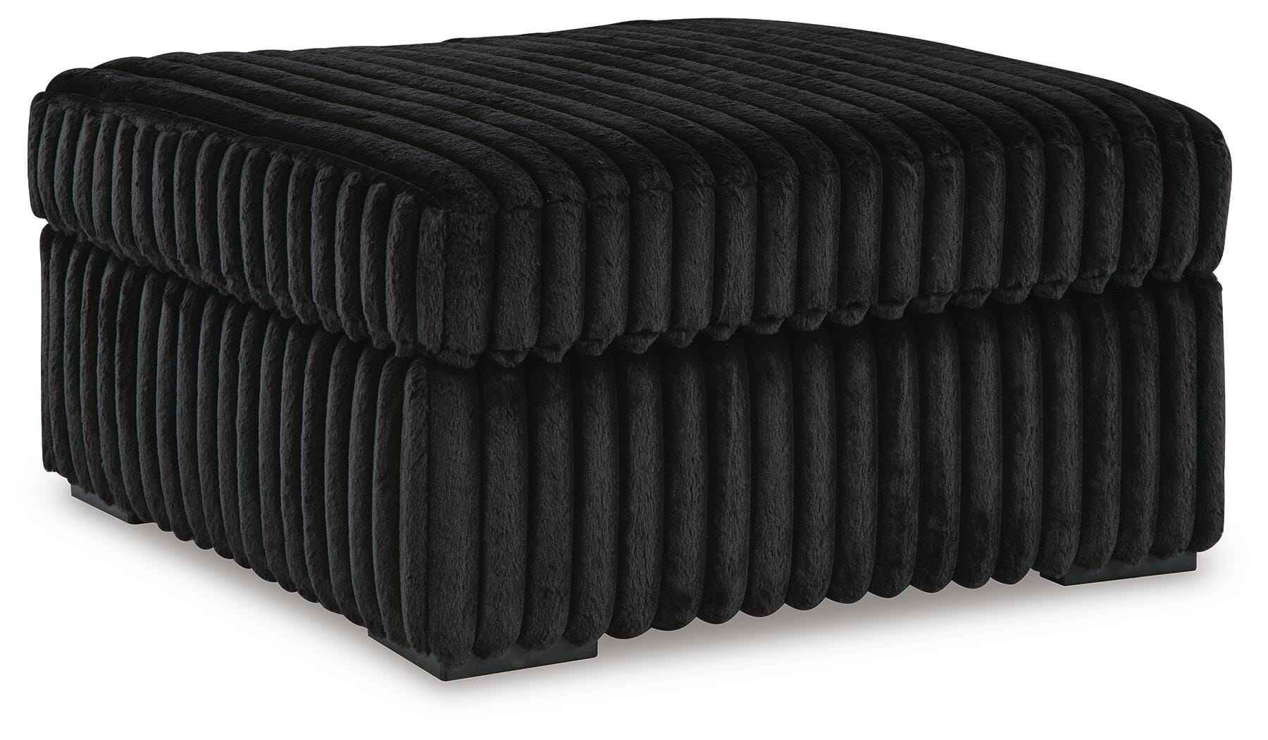 Midnight-Madness Onyx Sofa and Oversized Ottoman - Image 3
