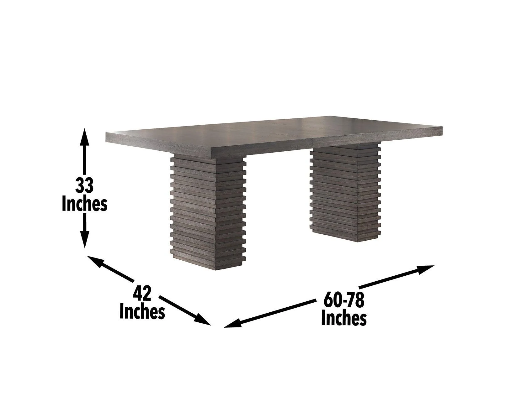Mila 60-78 Inch Dining Table w/18″ Leaf - Image 6