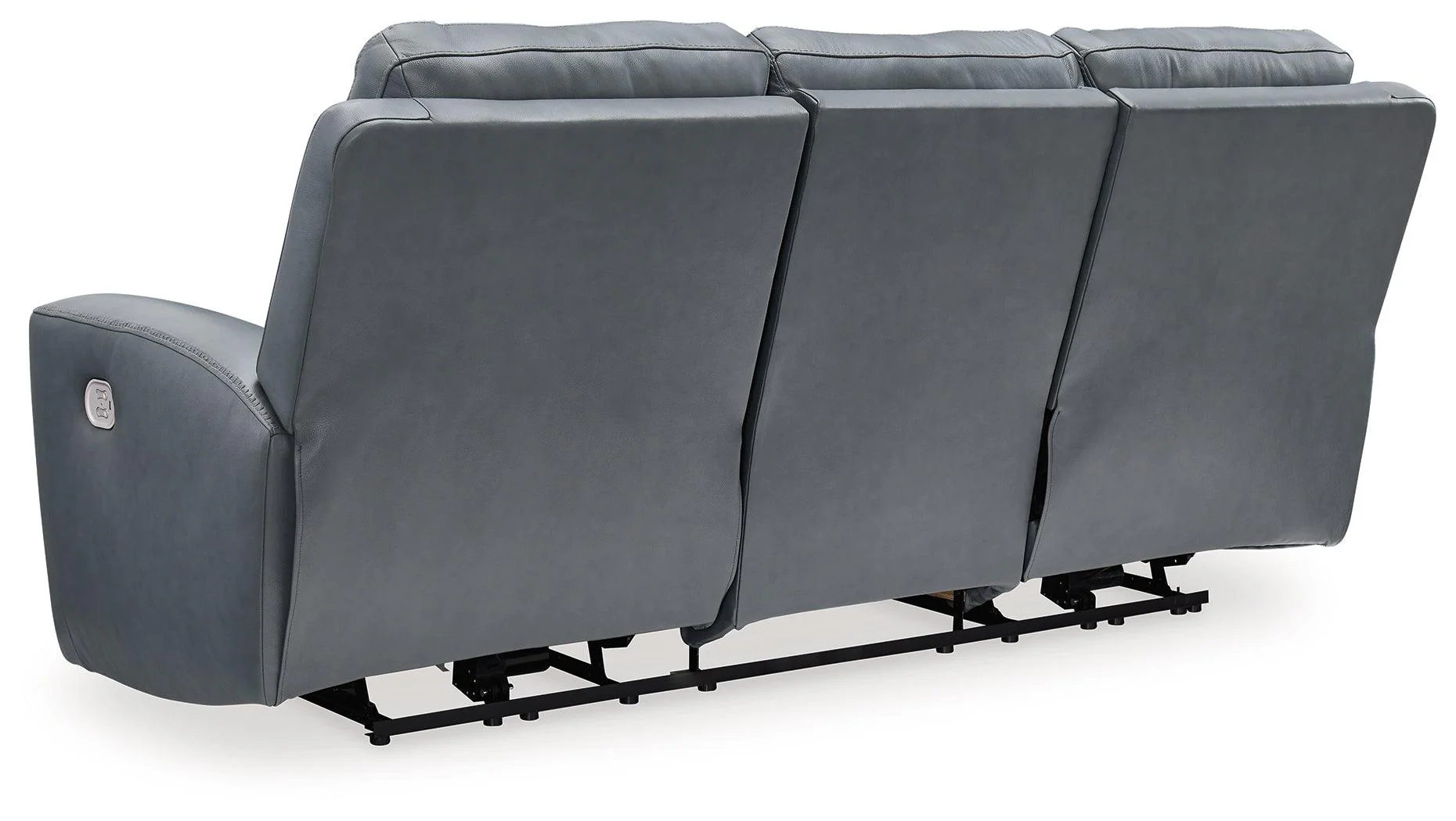Mindanao Steel Dual Power Leather Reclining Sofa - Image 6