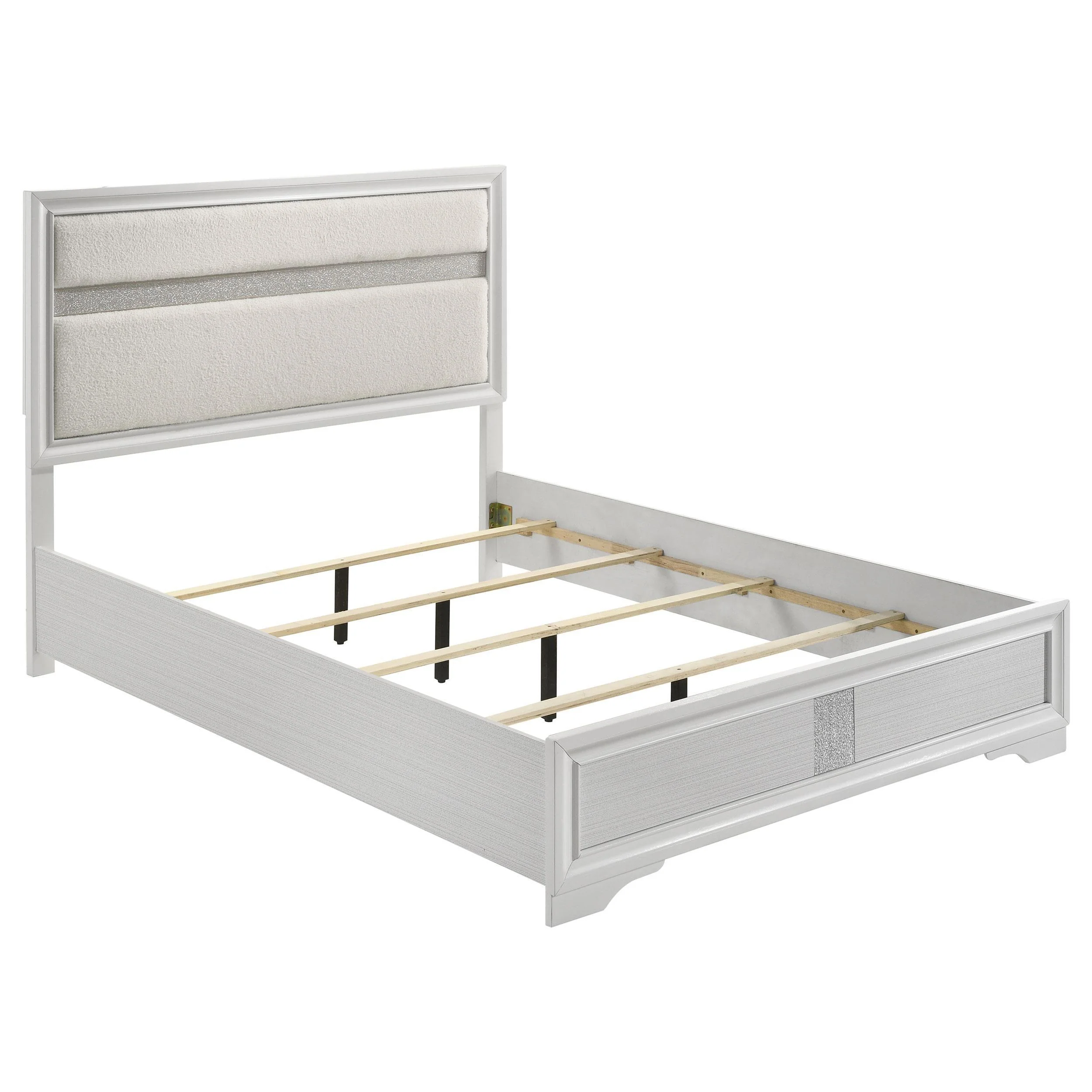 Miranda 55-inch Upholstered California King Panel Bed White - Image 9