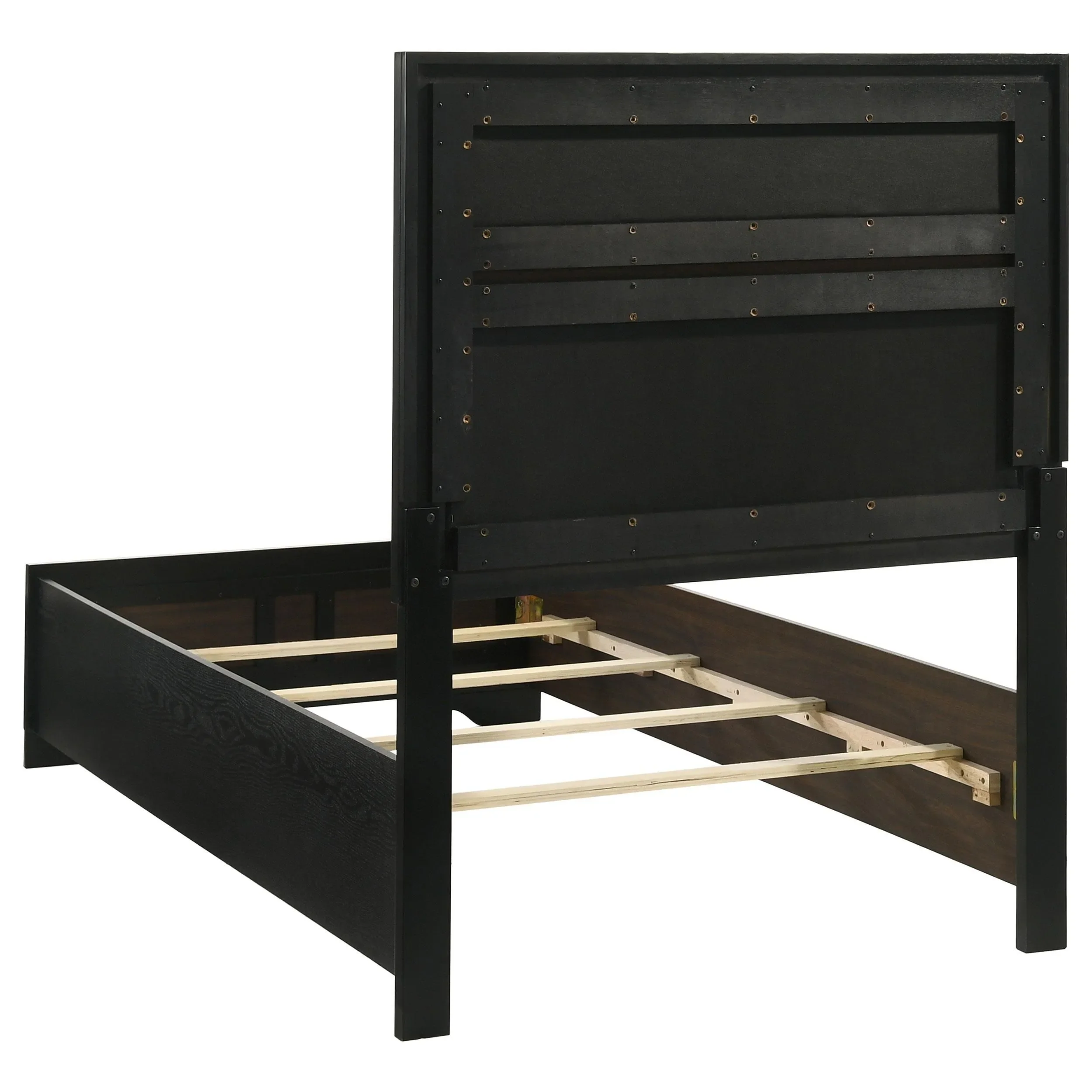 Miranda Black 55-inch Upholstered Twin Panel Bed - Image 4
