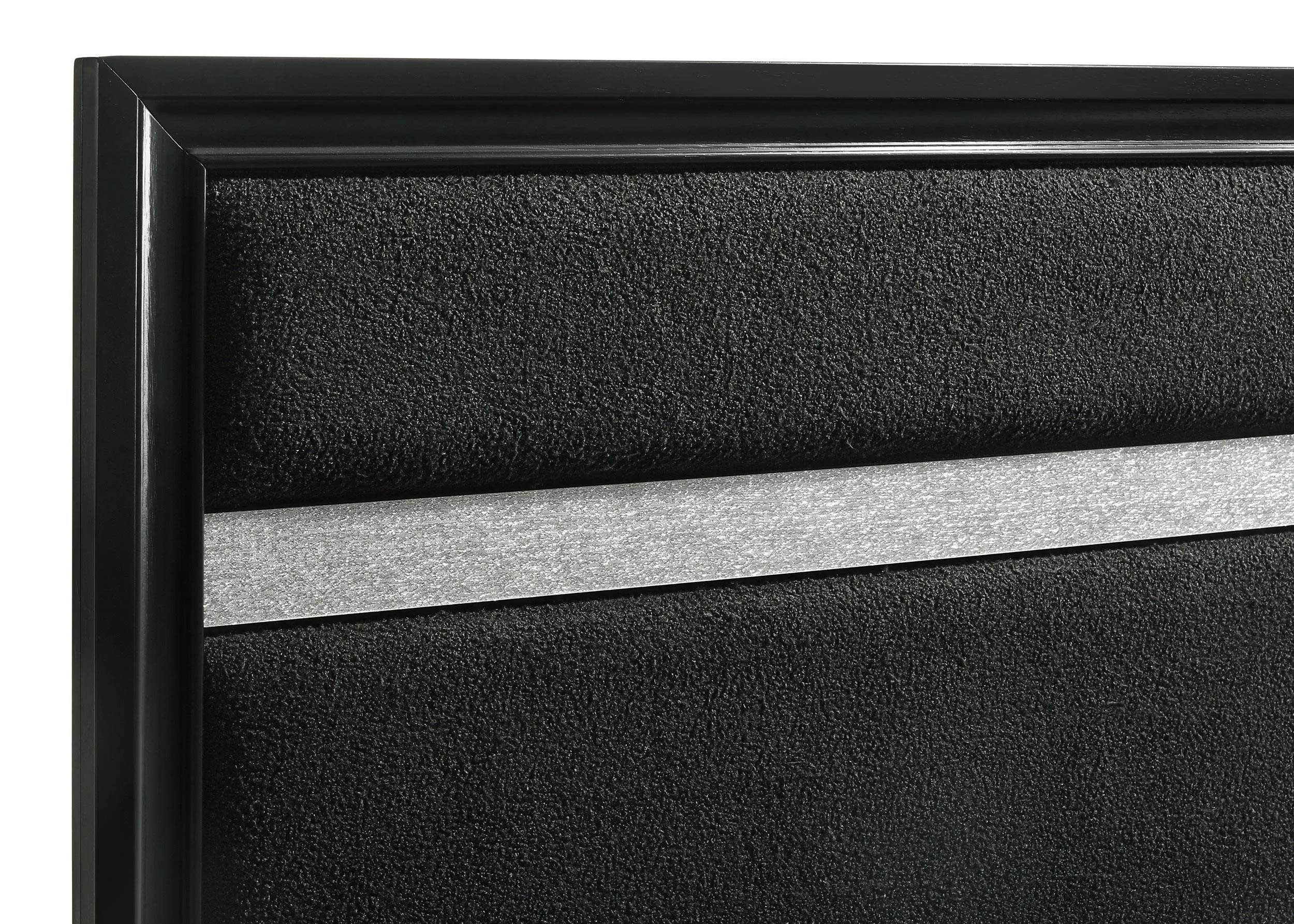 Miranda Black 55-inch Upholstered Twin Panel Bed - Image 5