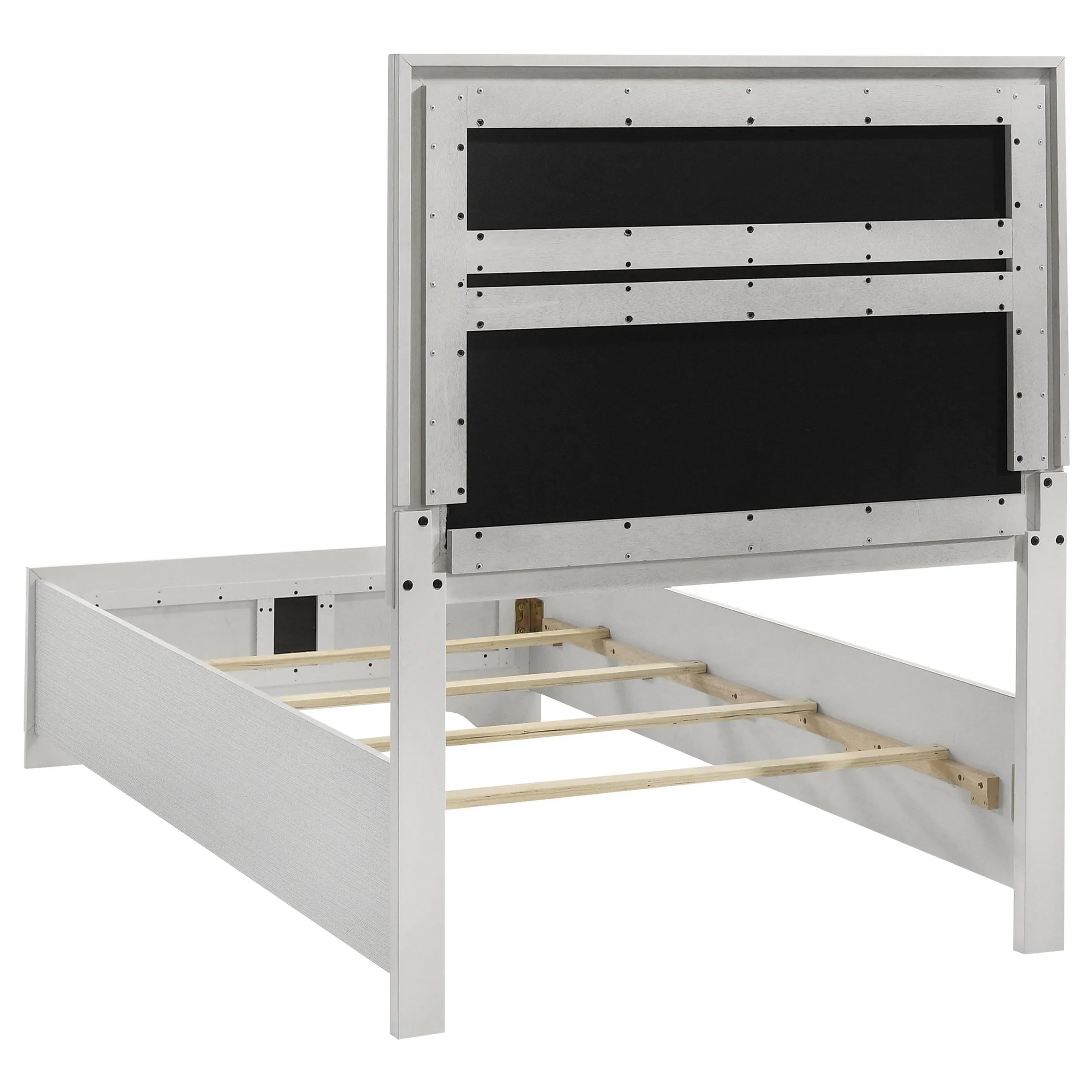 Miranda White 55-inch Upholstered Twin Panel Bed - Image 4