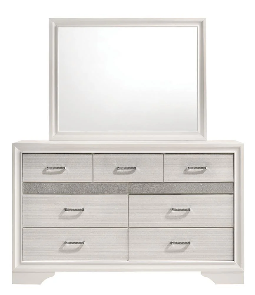 Miranda White/Rhinestone 7-Drawer Dresser - Image 3