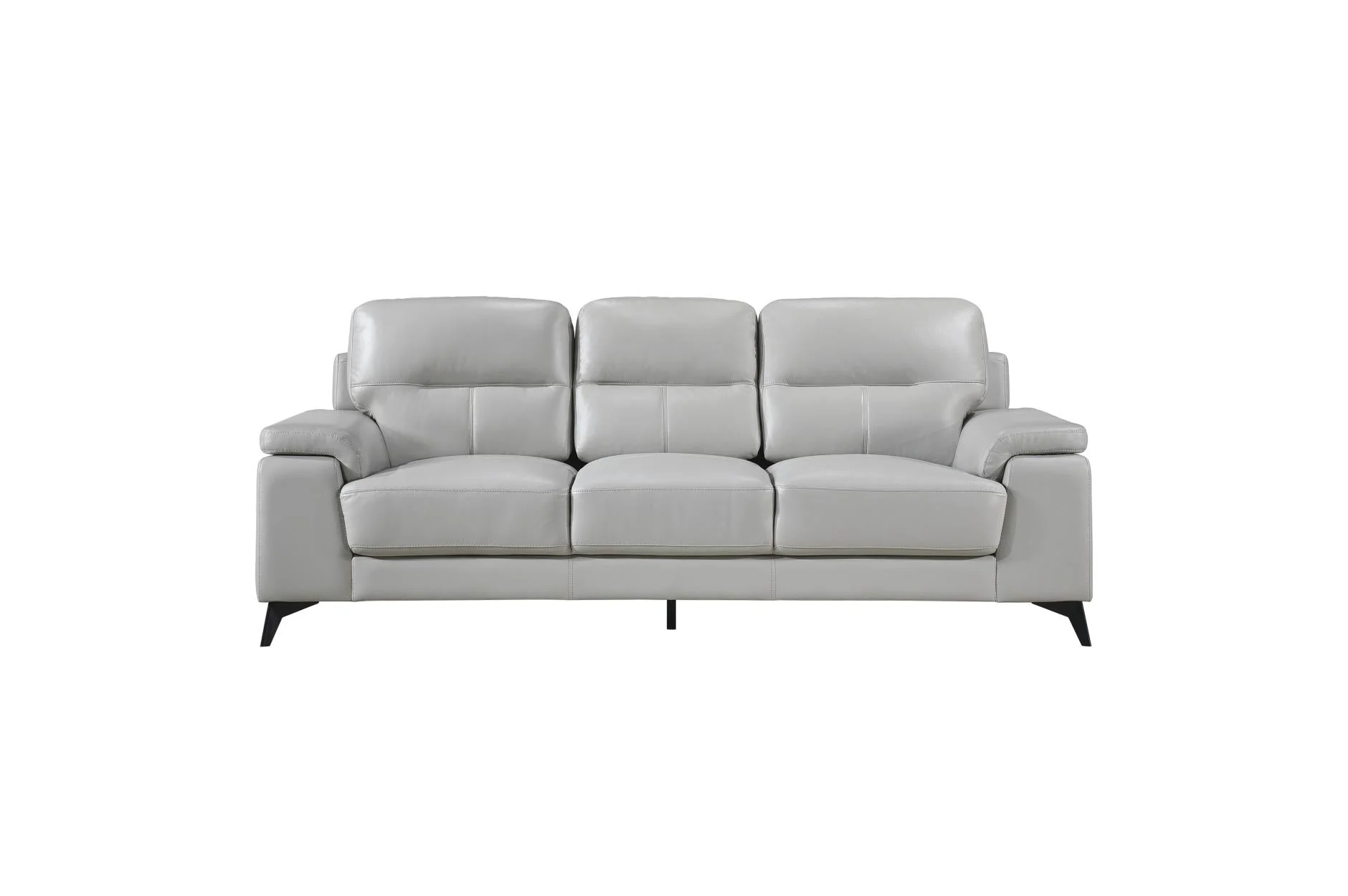 Mischa Silver Grain Top Grain Leather Living Room Set - Image 3