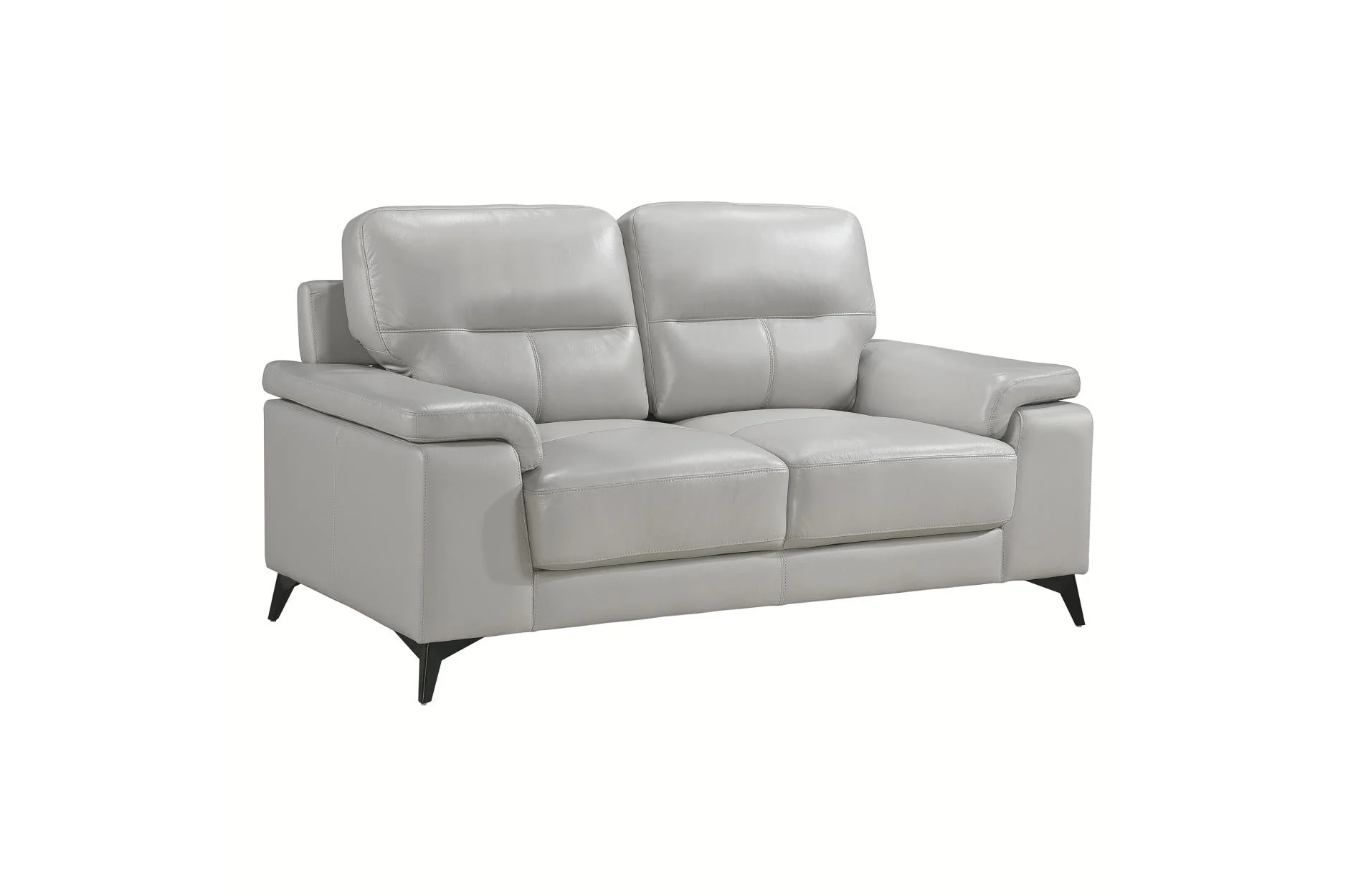 Mischa Silver Grain Top Grain Leather Living Room Set - Image 6
