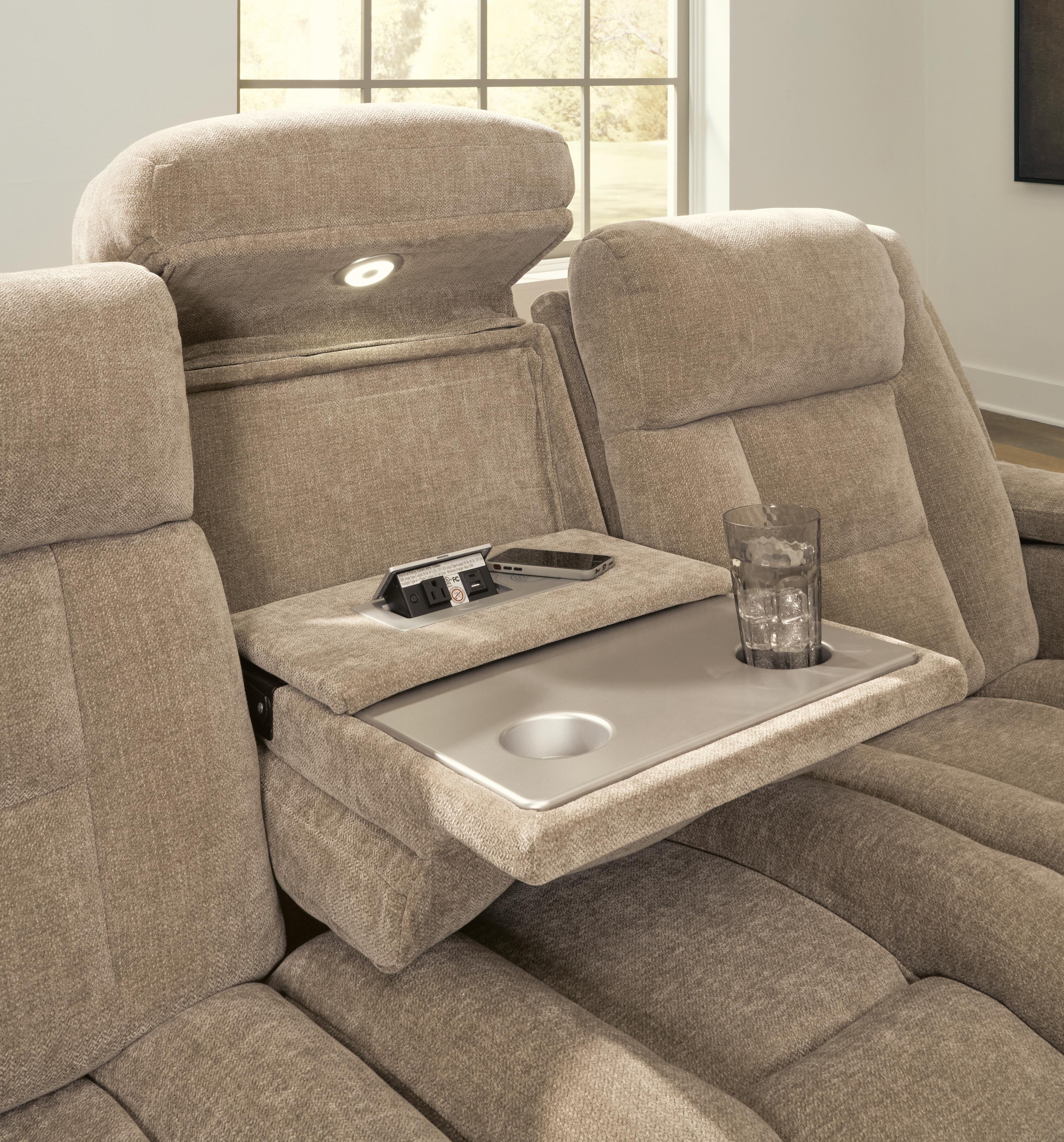 Mixed Motion Brownstone Power Reclining Living Room Set - Image 9