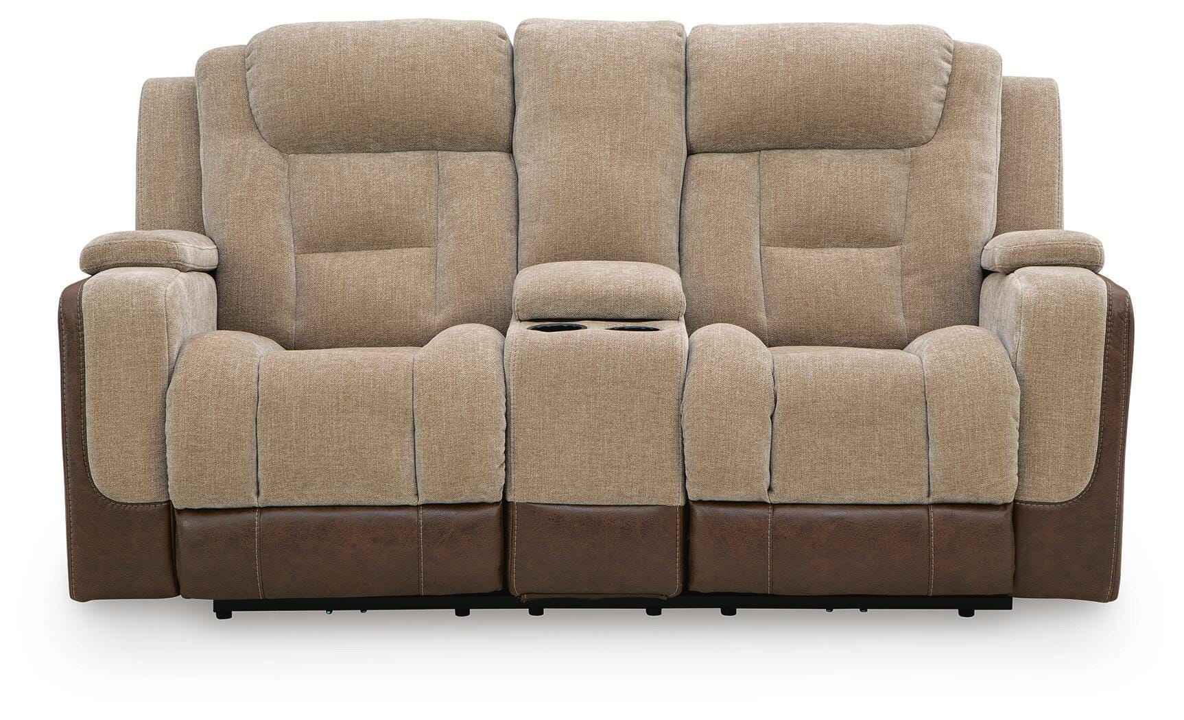 Mixed Motion Brownstone Power Reclining Loveseat with Console - Image 4
