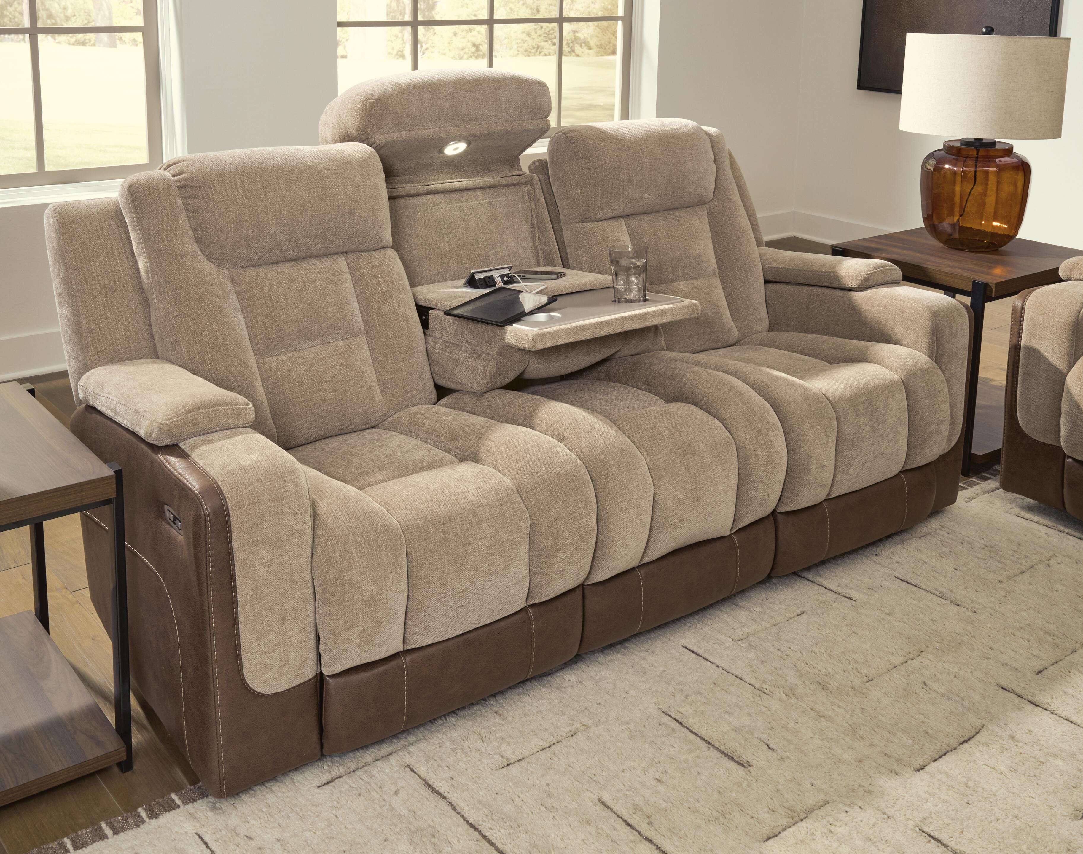 Mixed Motion Brownstone Power Reclining Sofa - Image 12