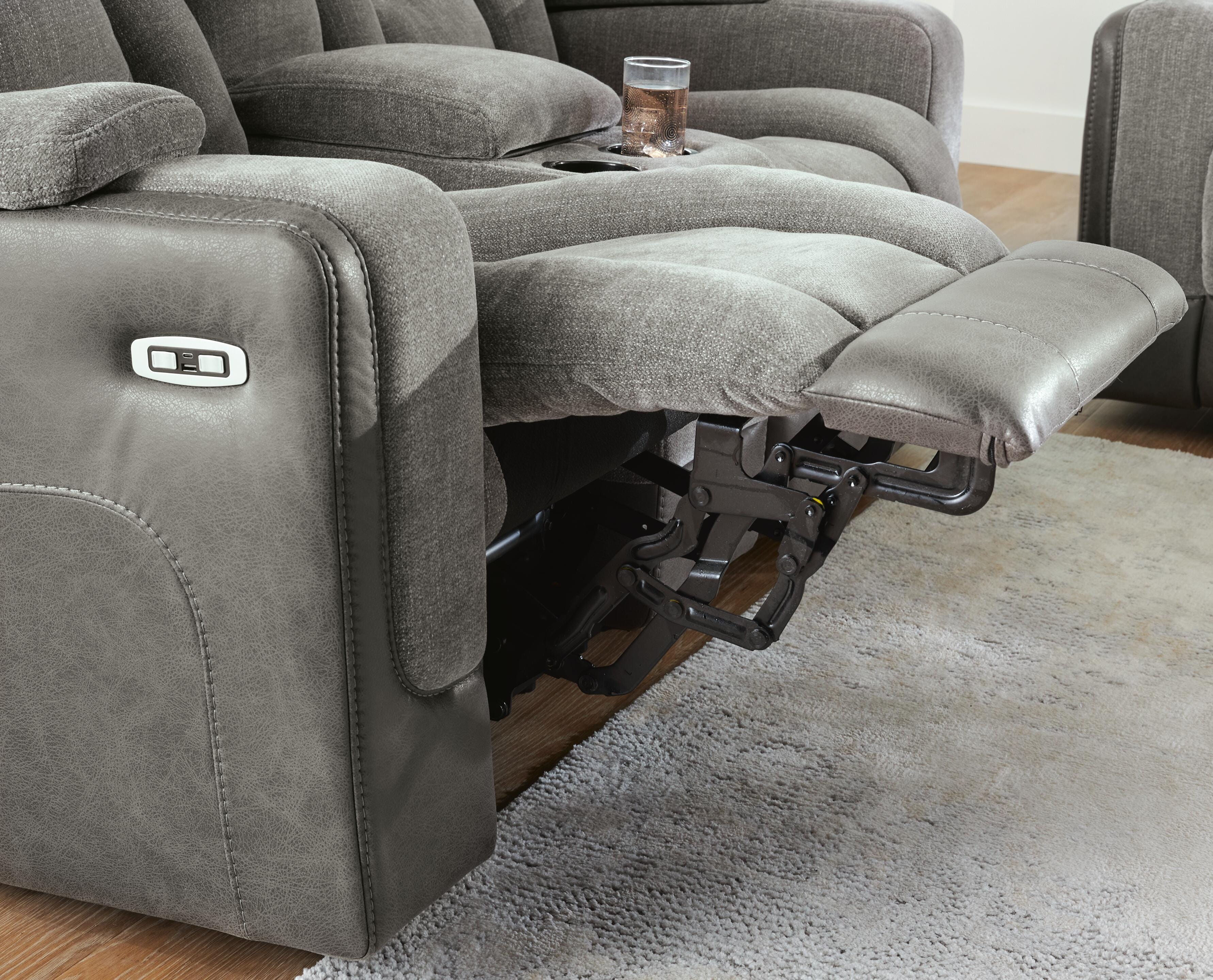Mixed Motion Shadow Power Reclining Loveseat with Console - Image 8