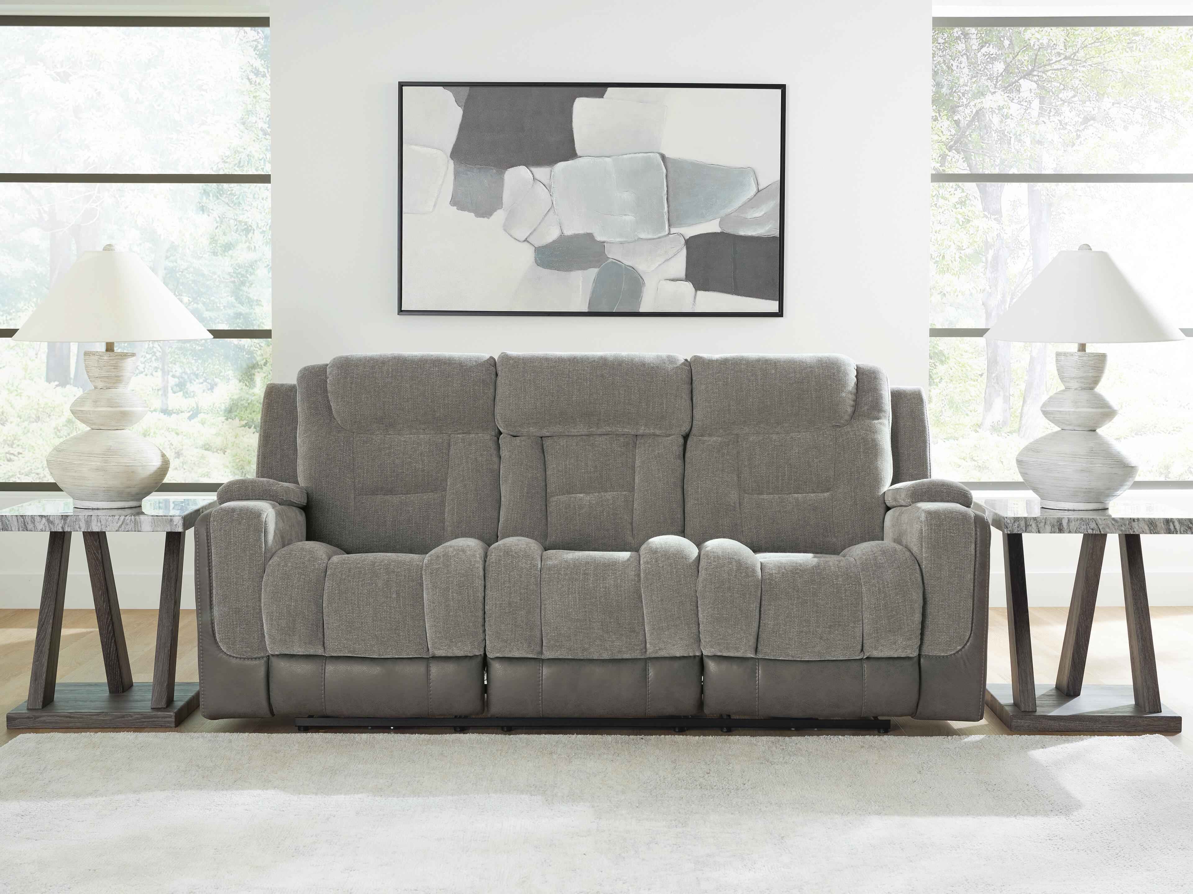 Mixed Motion Shadow Power Reclining Sofa