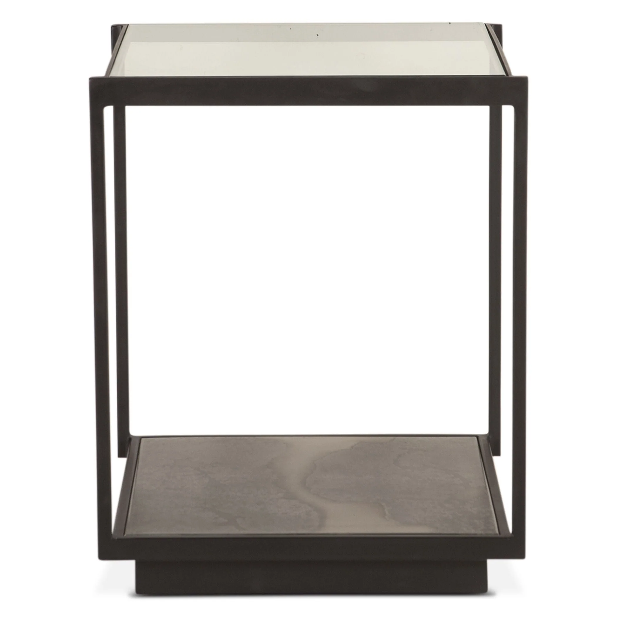 Moab 18" Side Table with Glass Top in Oxidized Black - Image 4