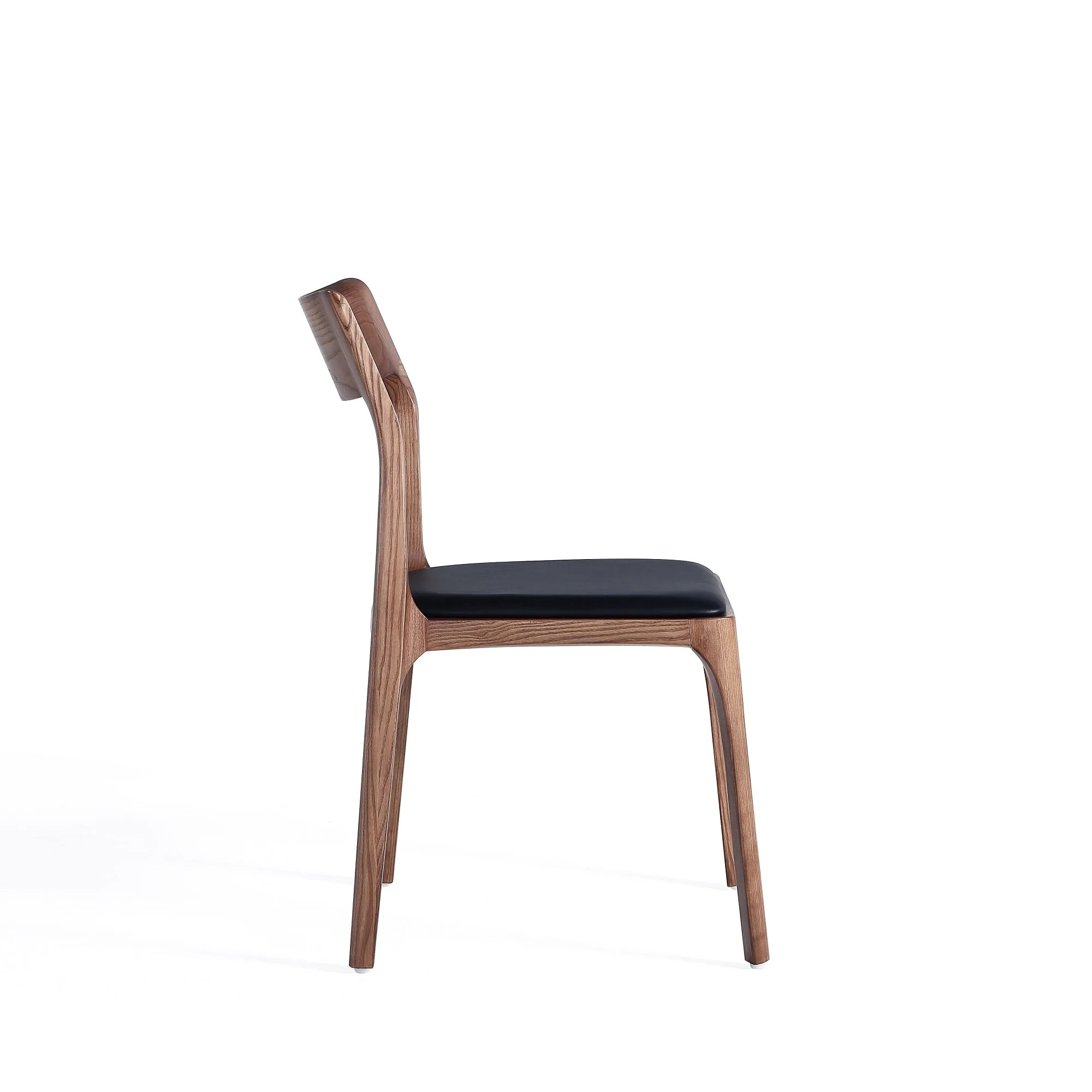 Moderno Stackable Dining Chair in Walnut and Black (Set of 4) - Image 6