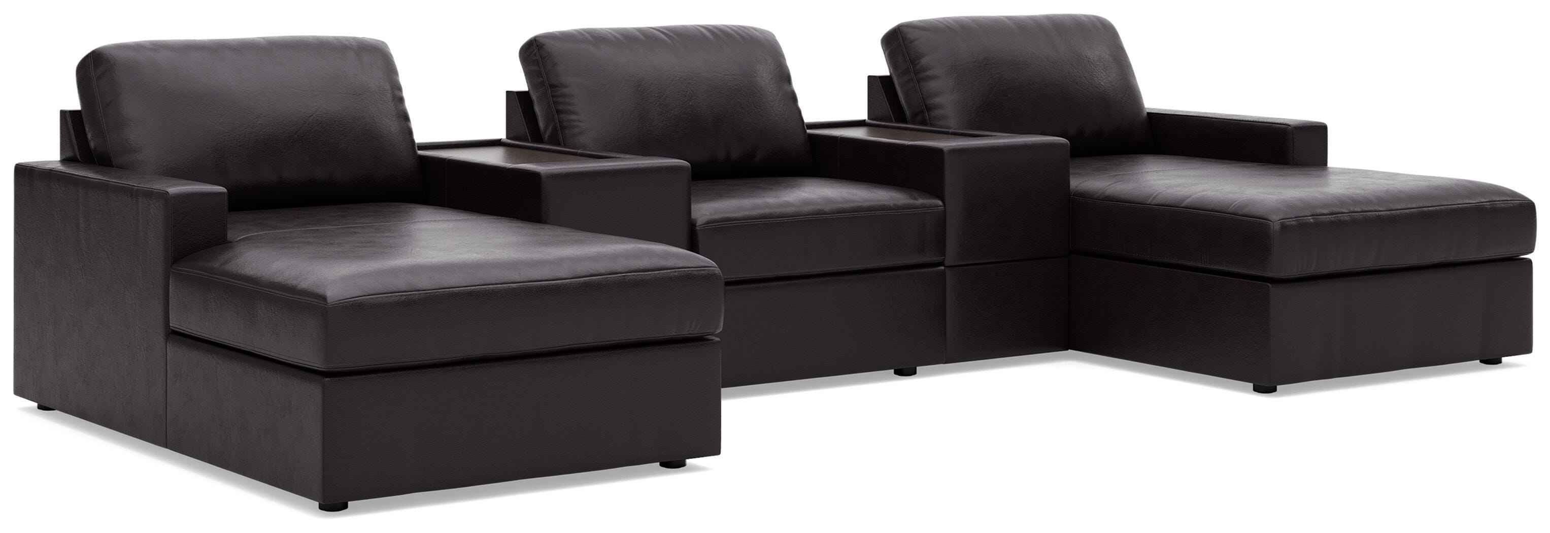 ModMax II Black 5-Piece Double Chaise Sectional with Storage Consoles - Image 2
