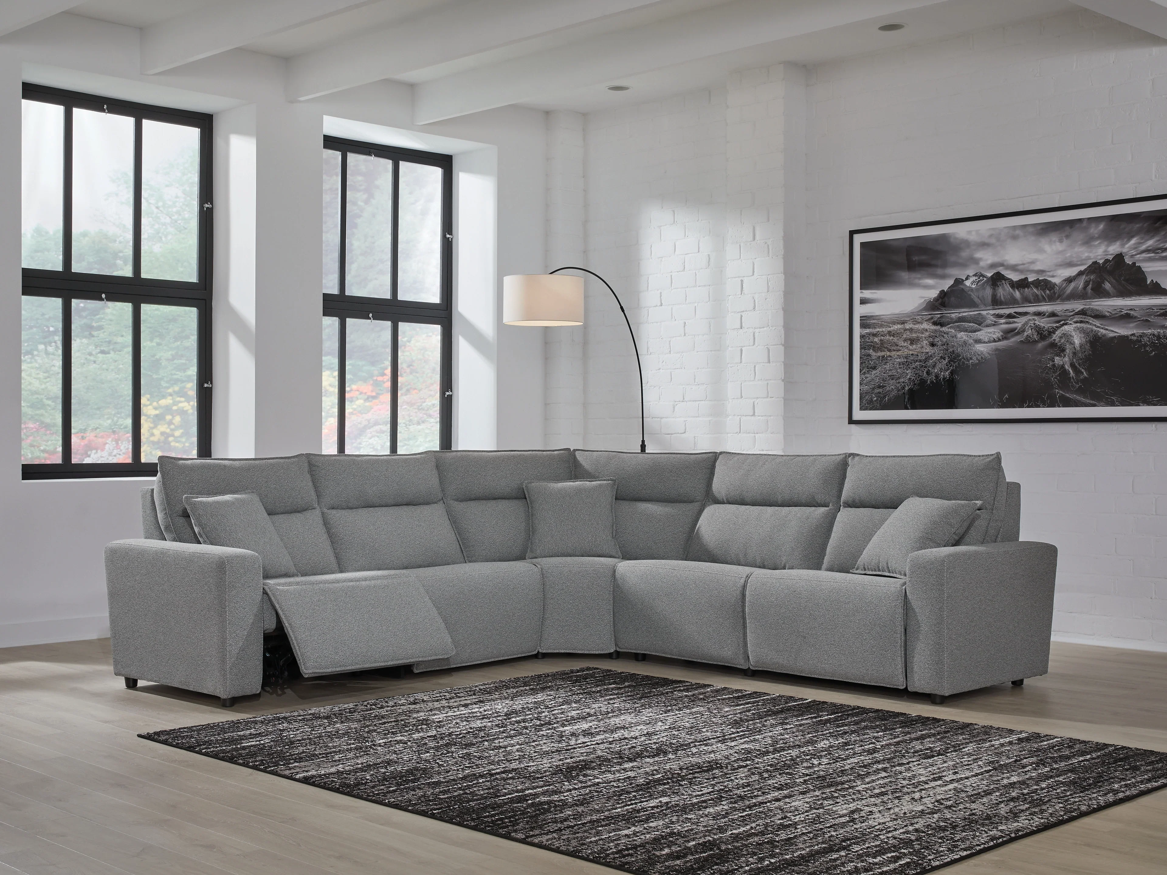 Modmax II Salt and Pepper 5-Piece Power Reclining Sectional