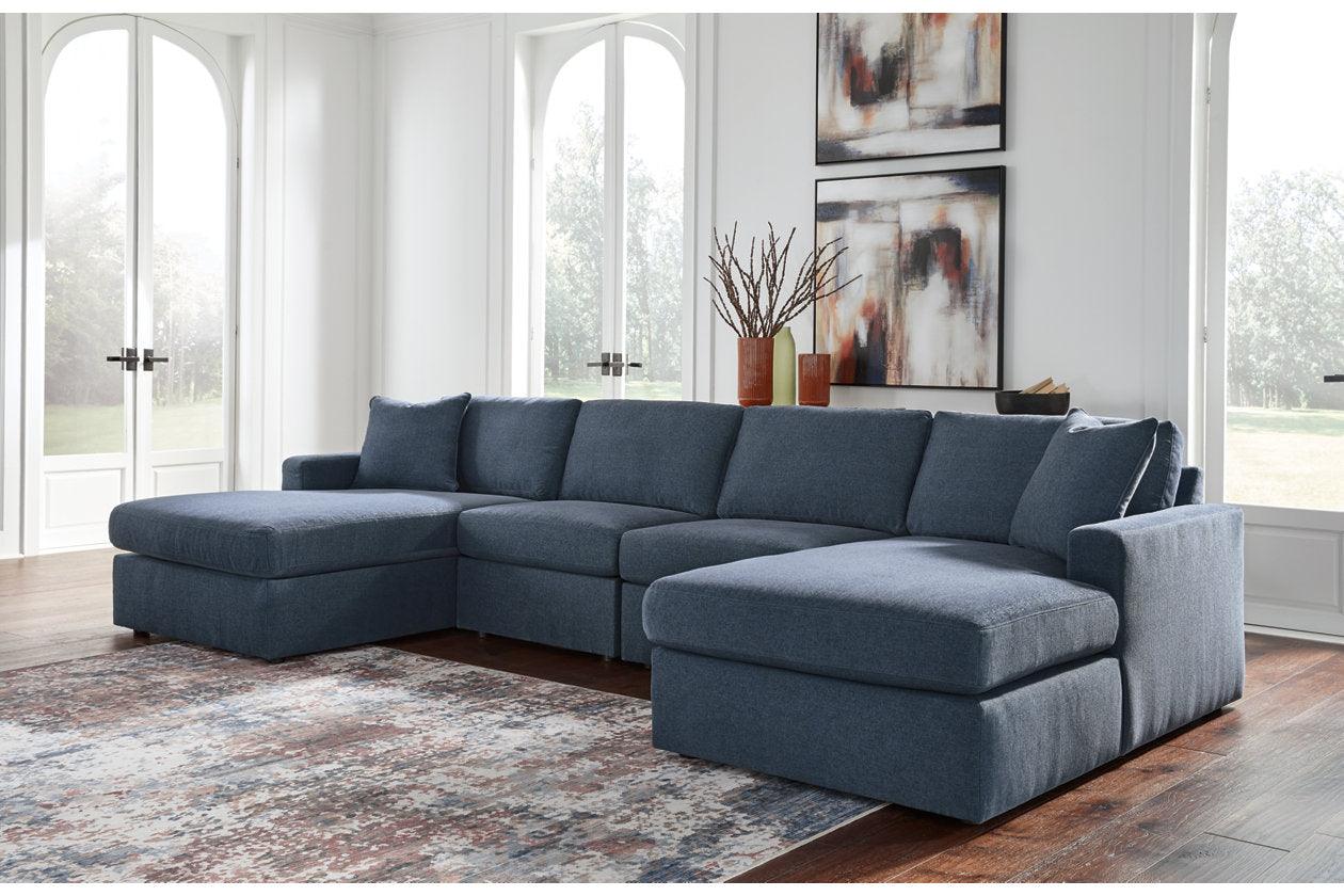 Modmax Ink 4-Piece Performance Fabric Double Chaise Sectional