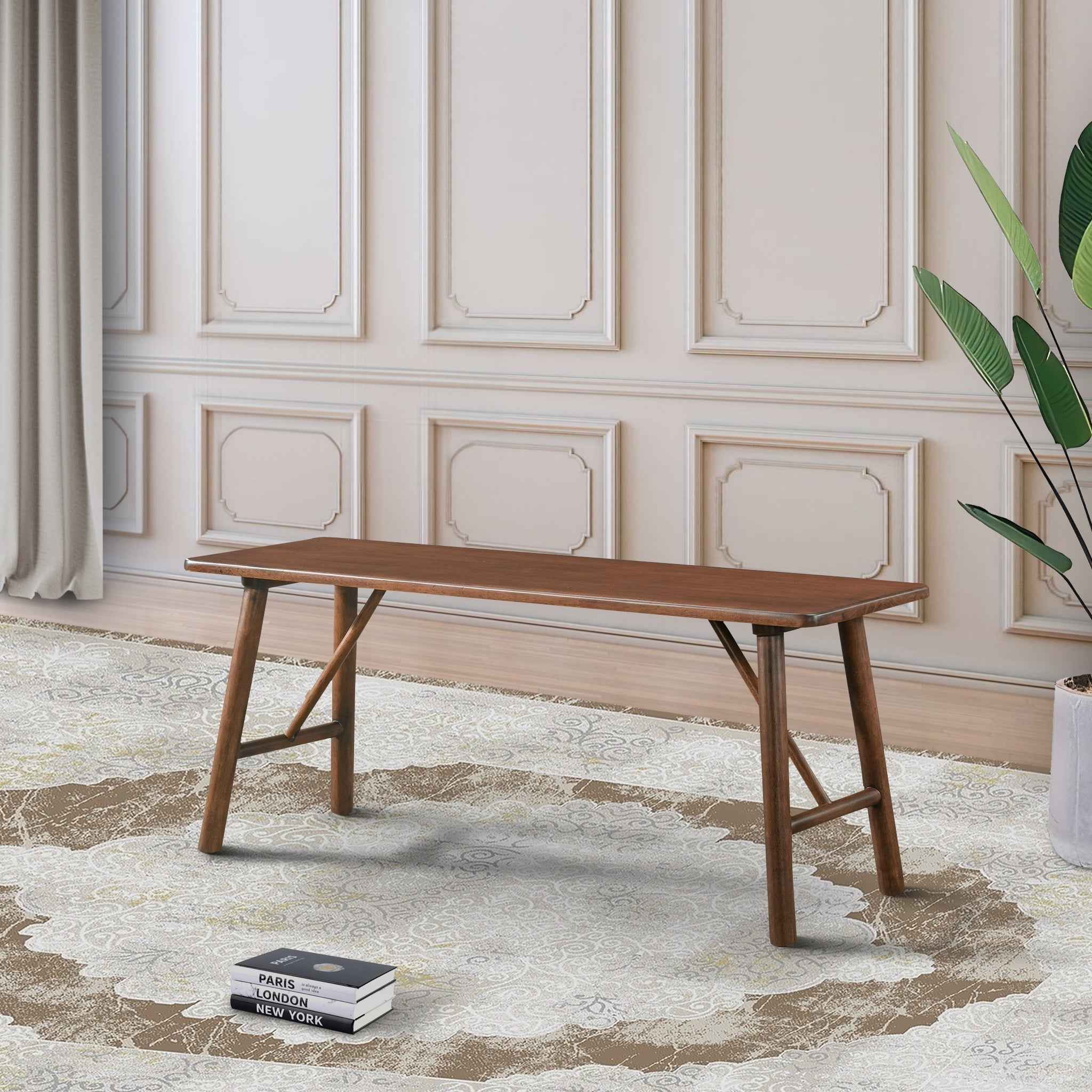 Molly Walnut Solid Wood Bench - Image 5