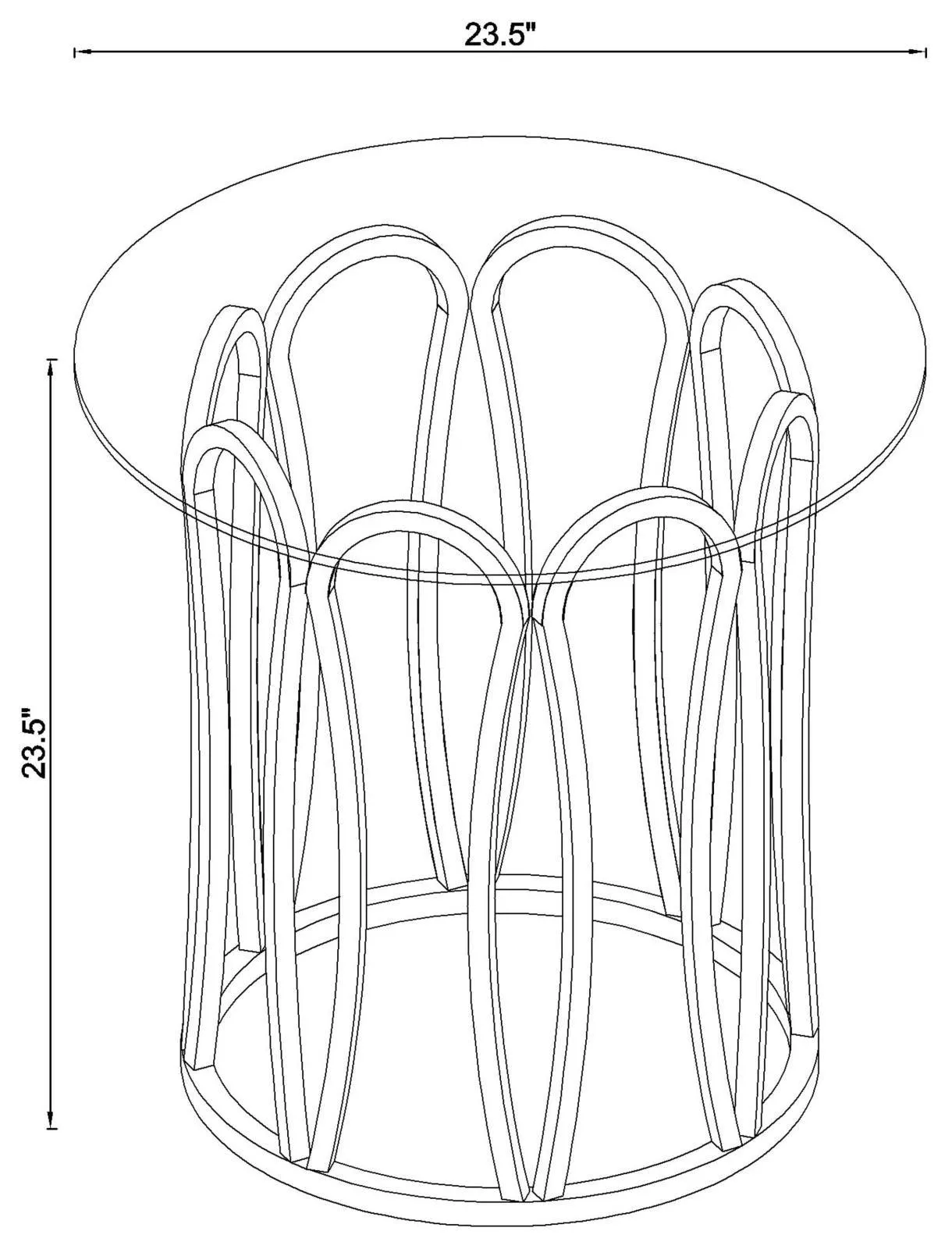 Monett Chrome/Clear Round End Table Chocolate - Image 3