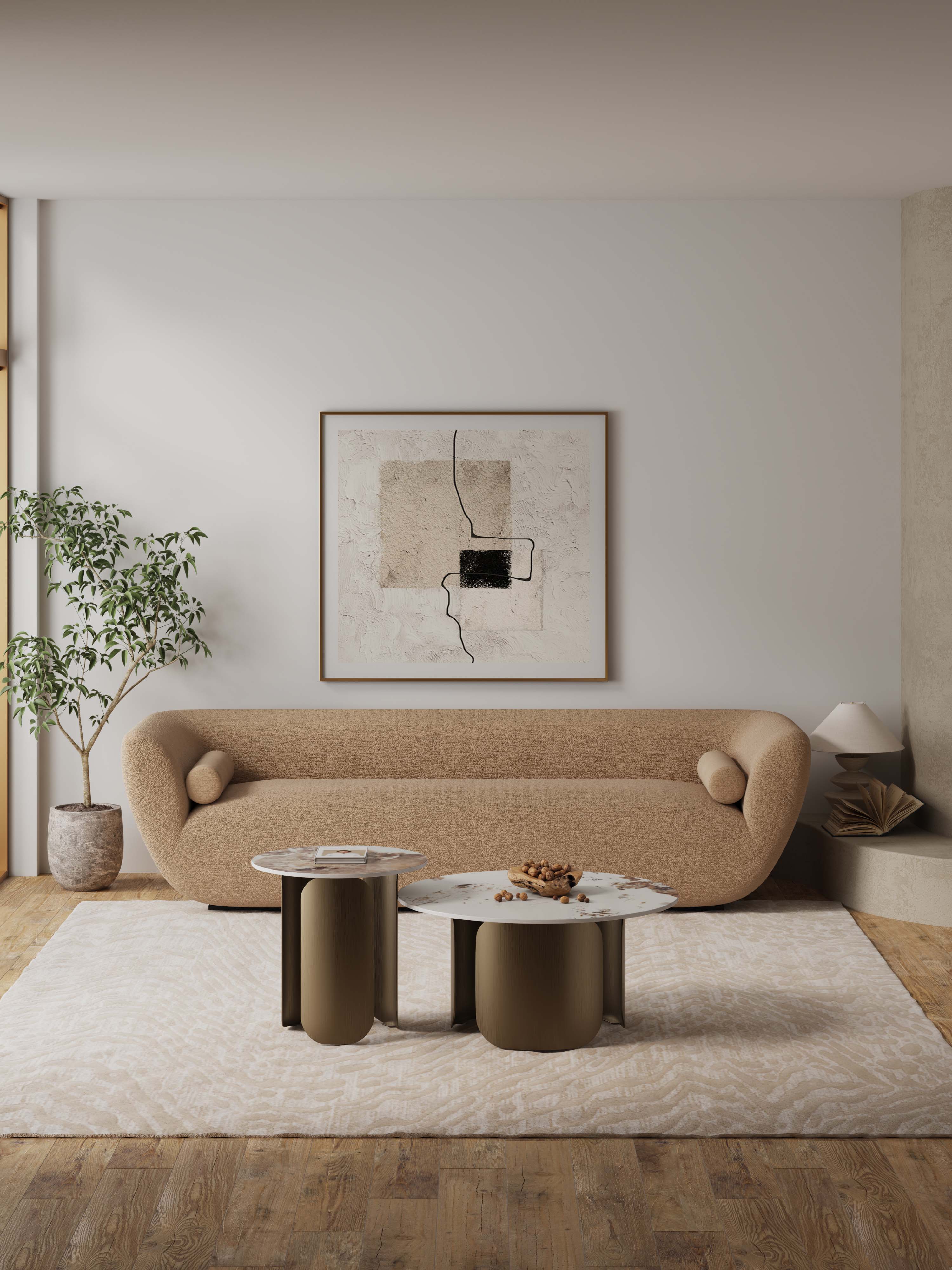 Monica Coffee Table and End Table in Gold (set of 2) - Image 2