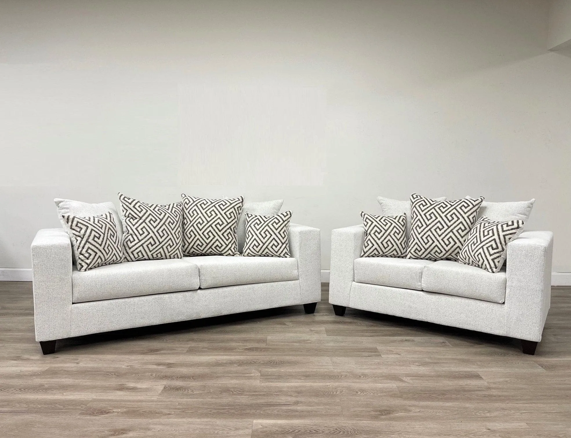 Monroe Stone Fabric Sofa & Loveseat