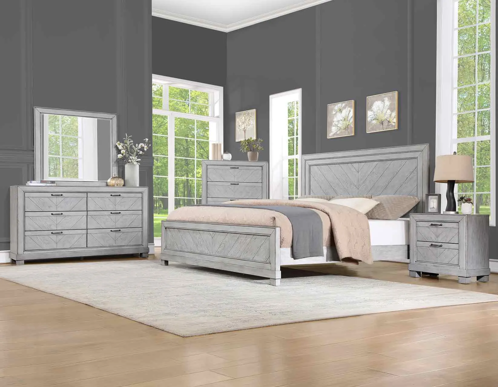 Montana Matte Gray Bedroom Set