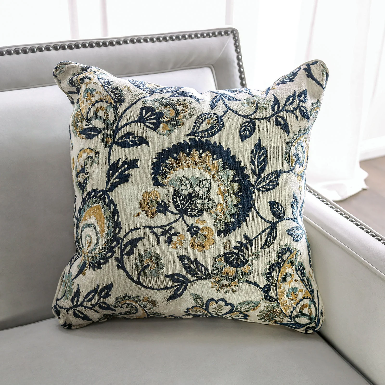 Montecelio Light Gray/Navy Sofa & Loveseat - Image 8