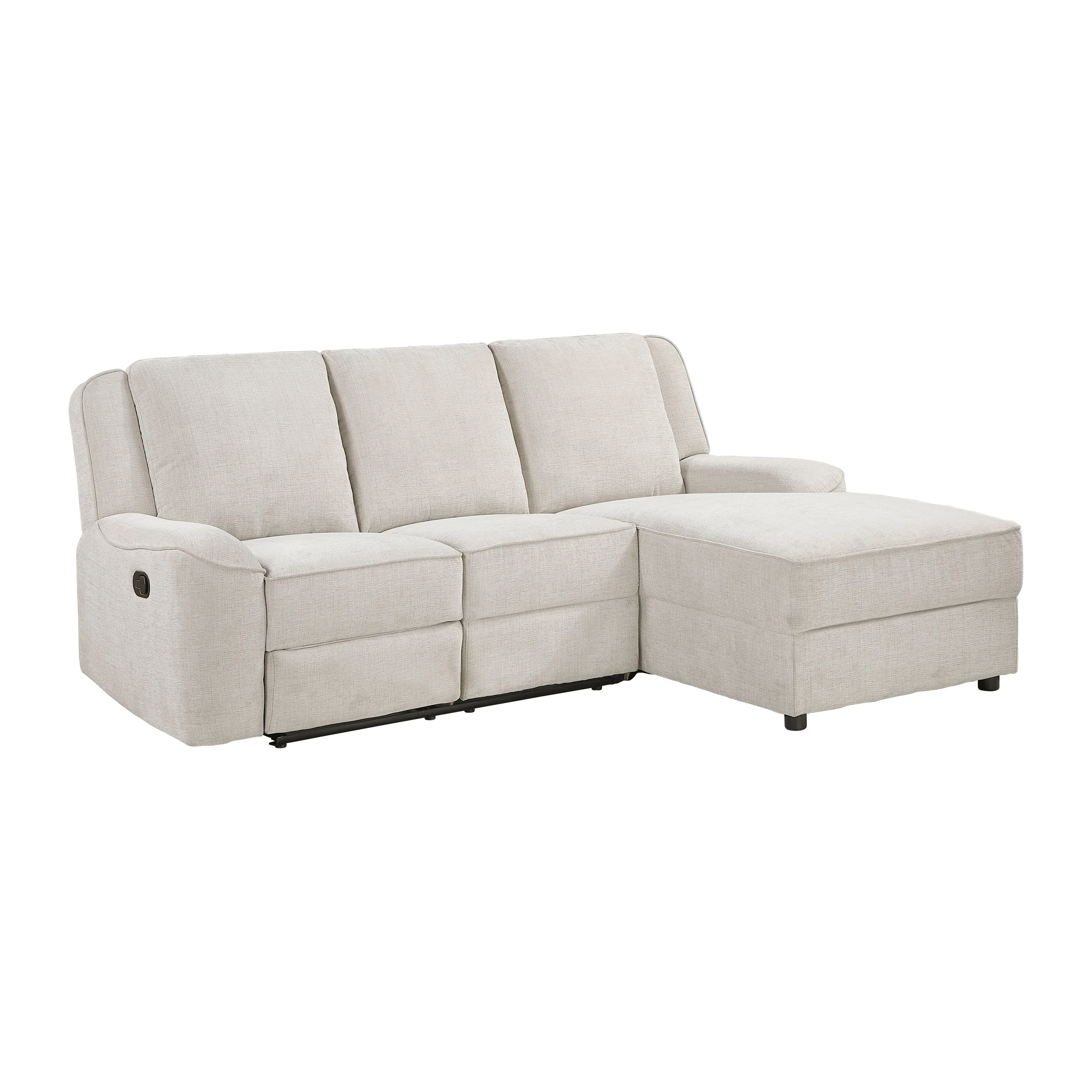 Monterey Beige Chenille Reclining Sectional with Right Chaise - Image 4