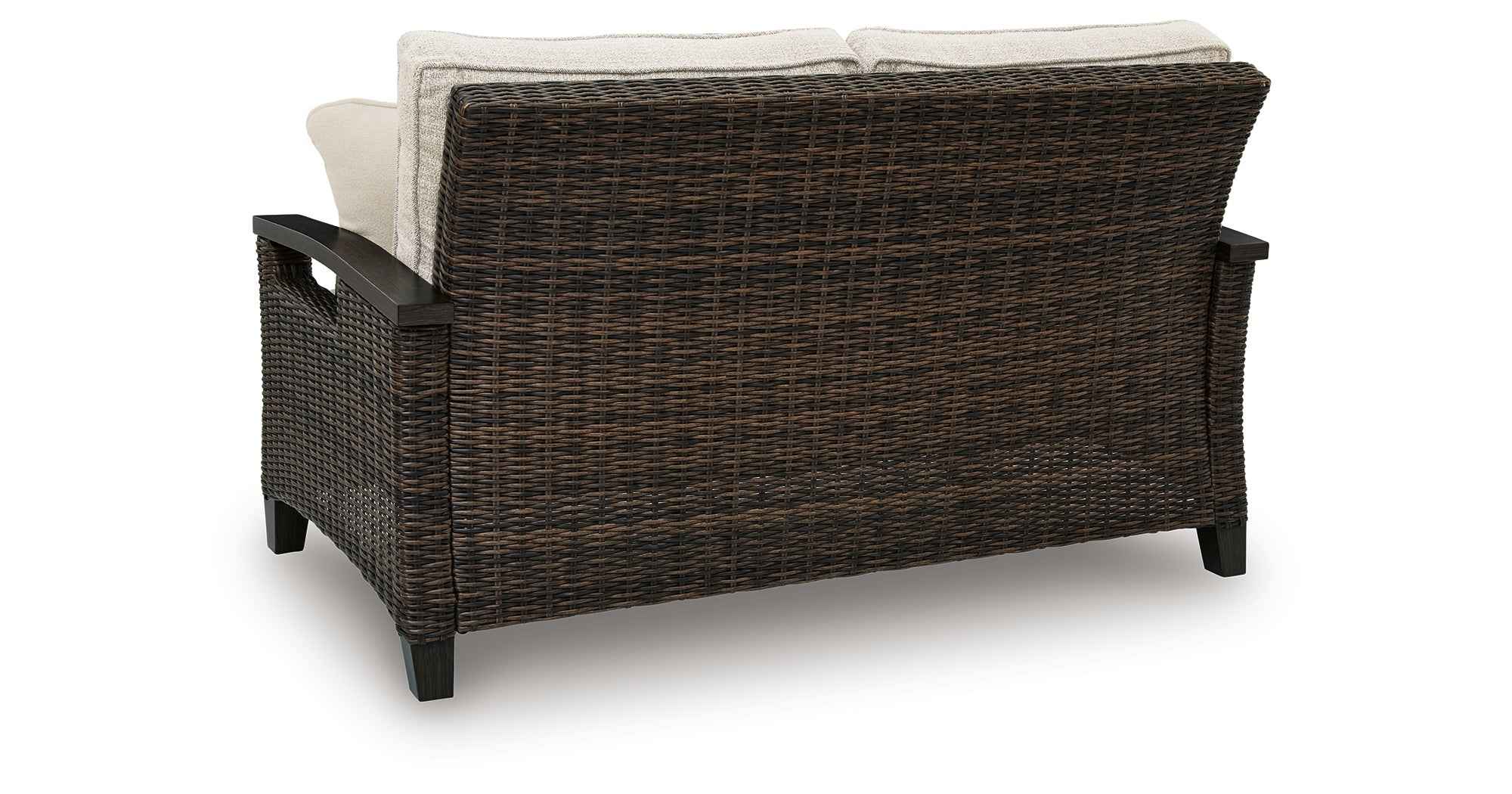 Monterey Point Dark Brown Outdoor Loveseat with Cushion - Image 9