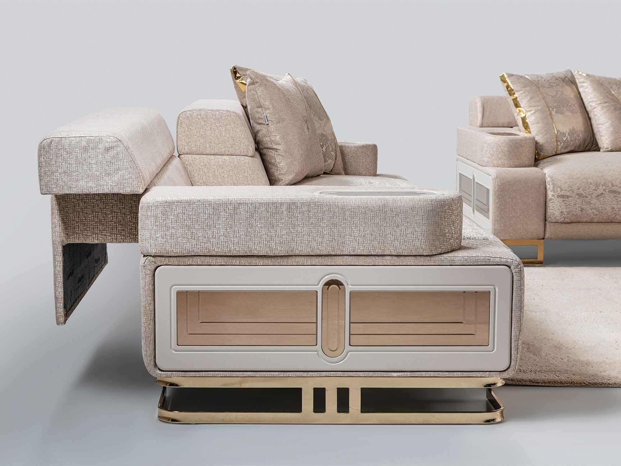 Monza Cream Convertible Sofa - Image 4