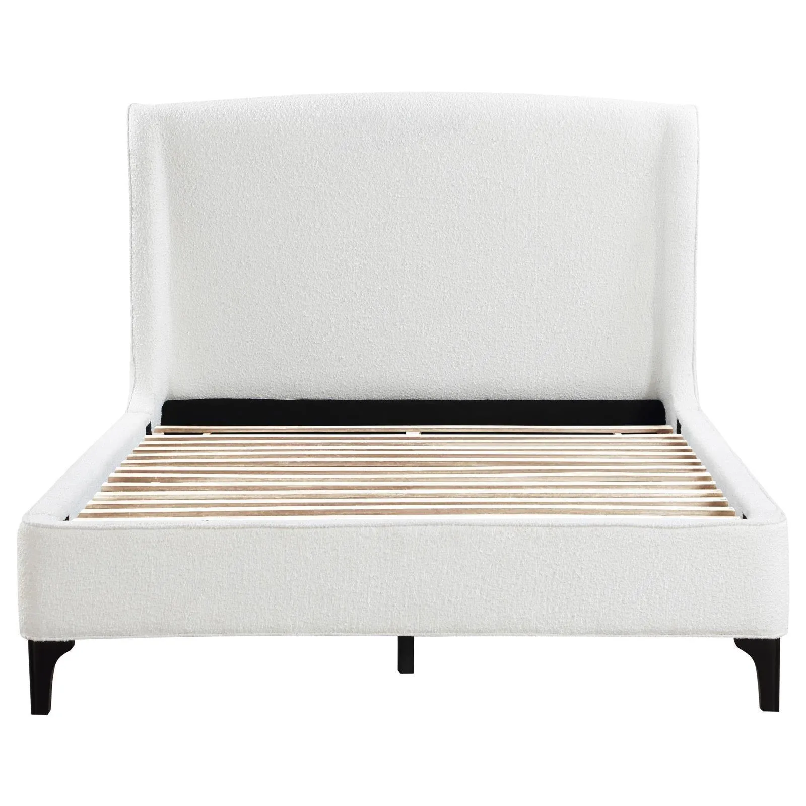 Mosby White Upholstered Curved Headboard Queen Platform Bed - Image 3