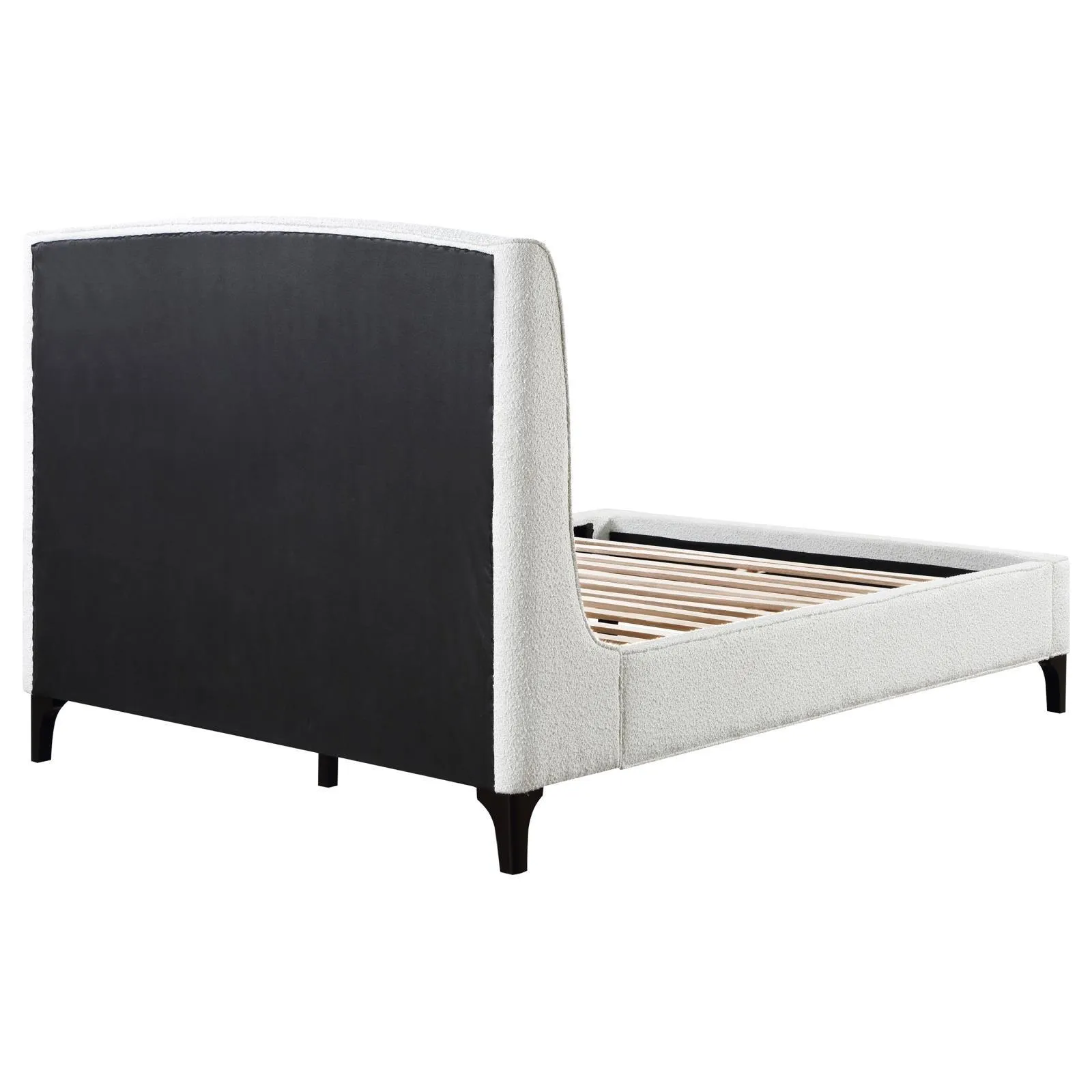 Mosby White Upholstered Curved Headboard Queen Platform Bed - Image 8