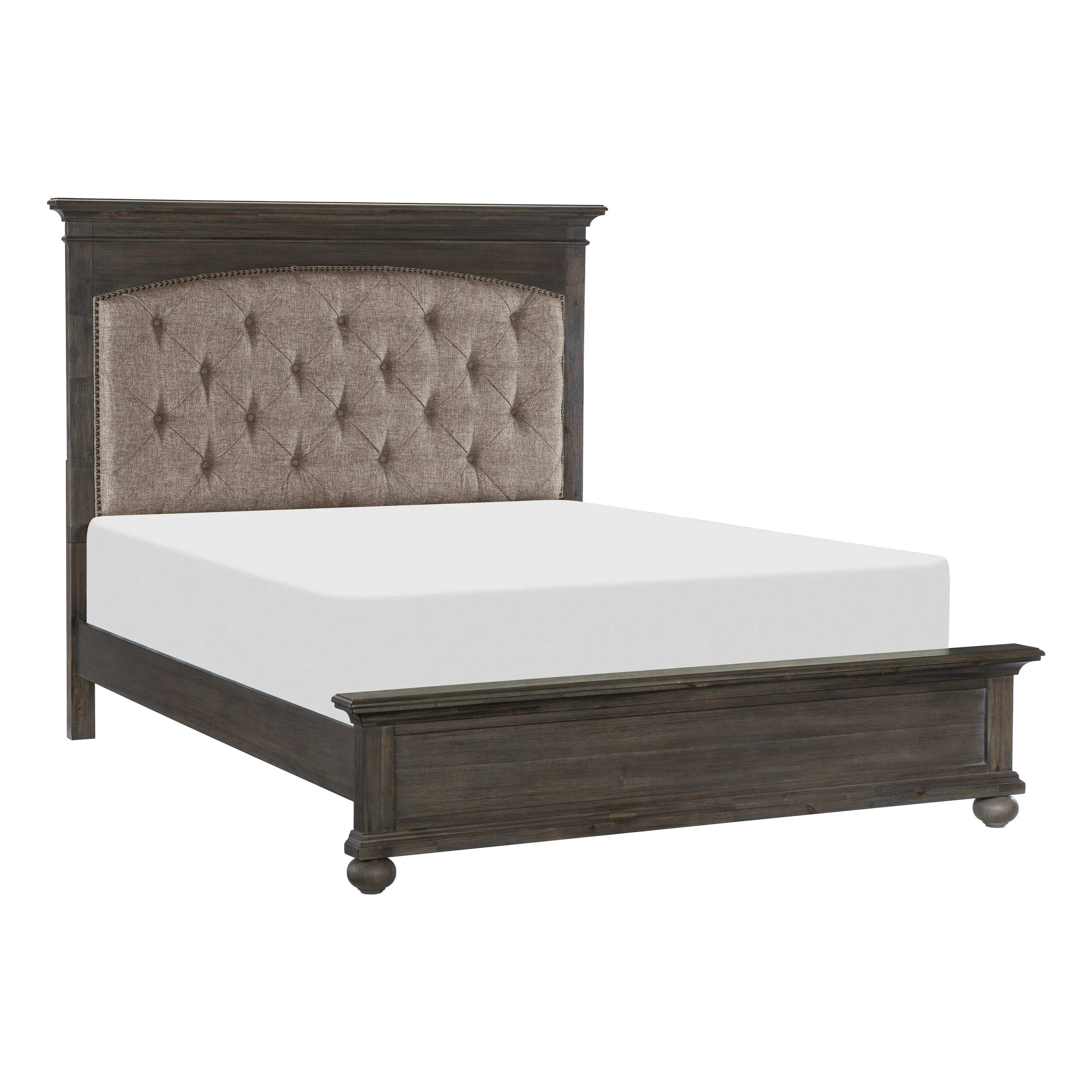 Motsinger Brown King Upholstered Panel Bed - Image 2