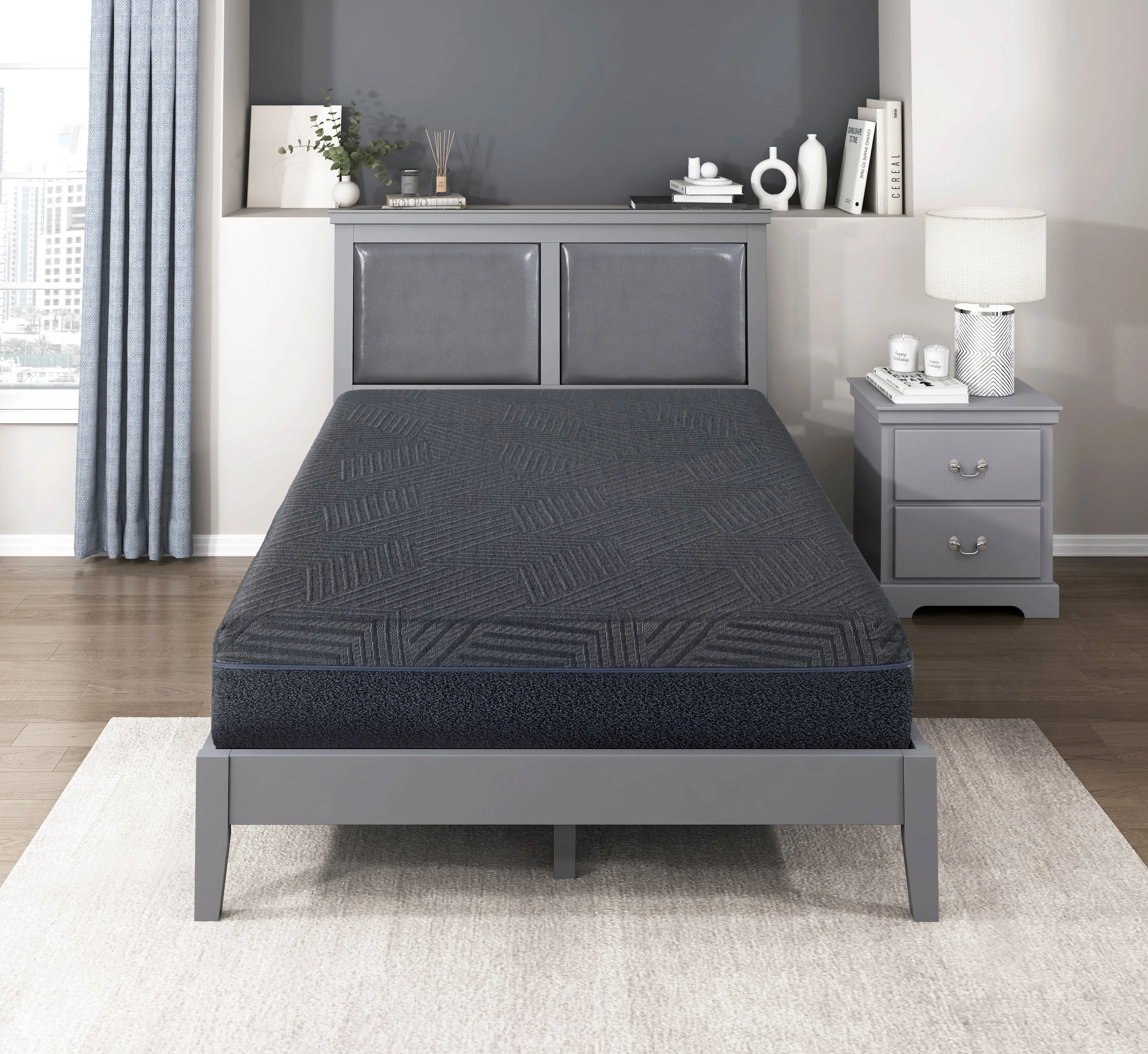 MT-UNG11CK Gray 11" California King Green Tea Gel-Infused Memory Foam Mattress - Image 11