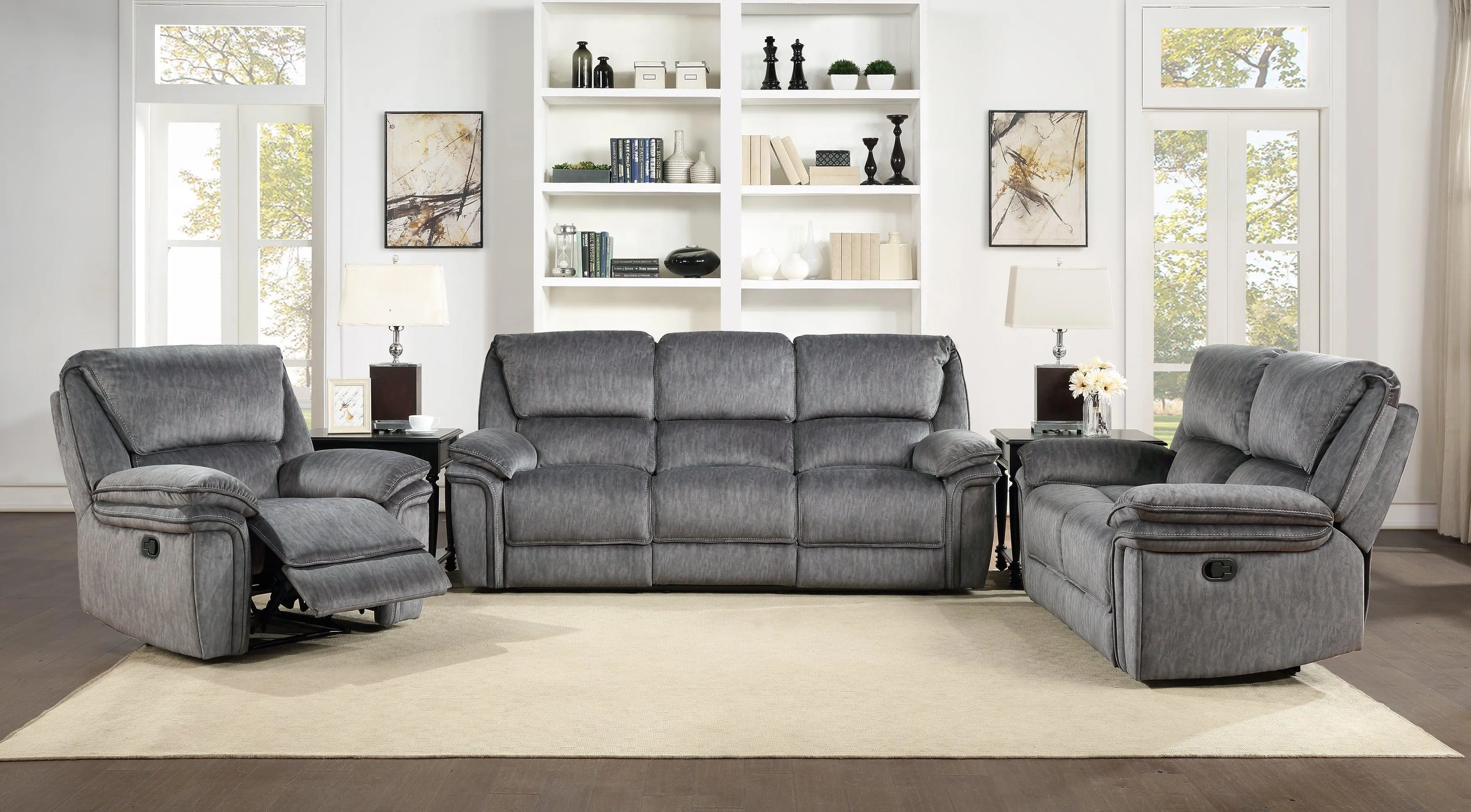 Muirfield Gray Reclining Chair - Image 2