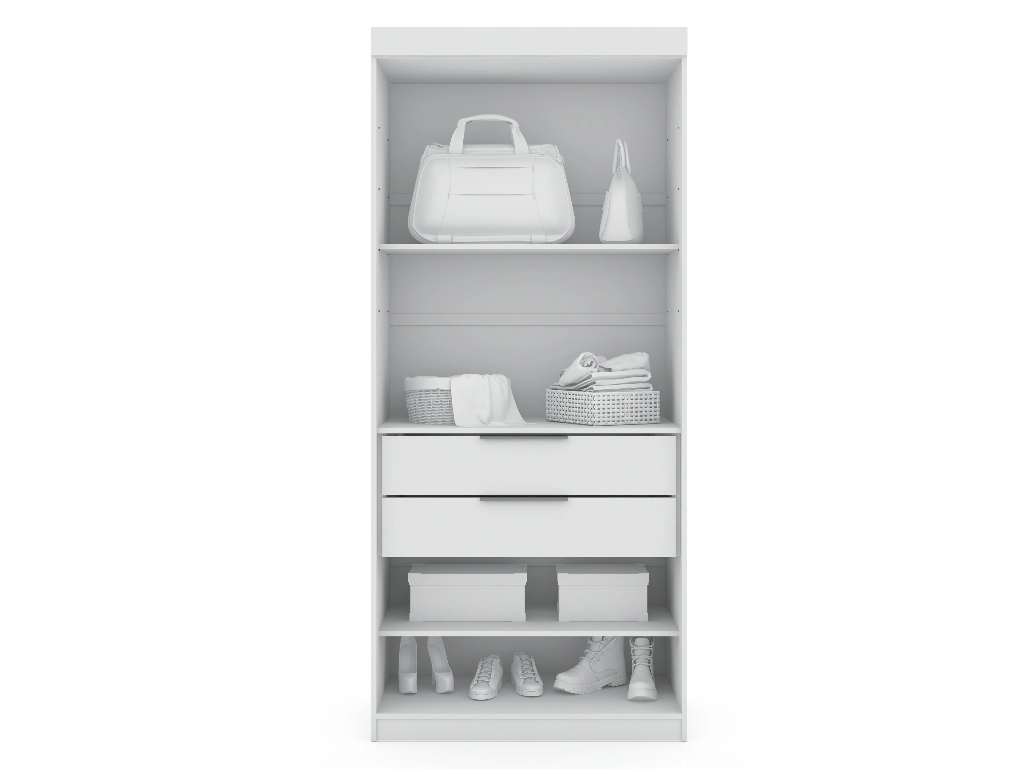 Mulberry Open 2 Sectional Closet in White (set of 2) - Image 5