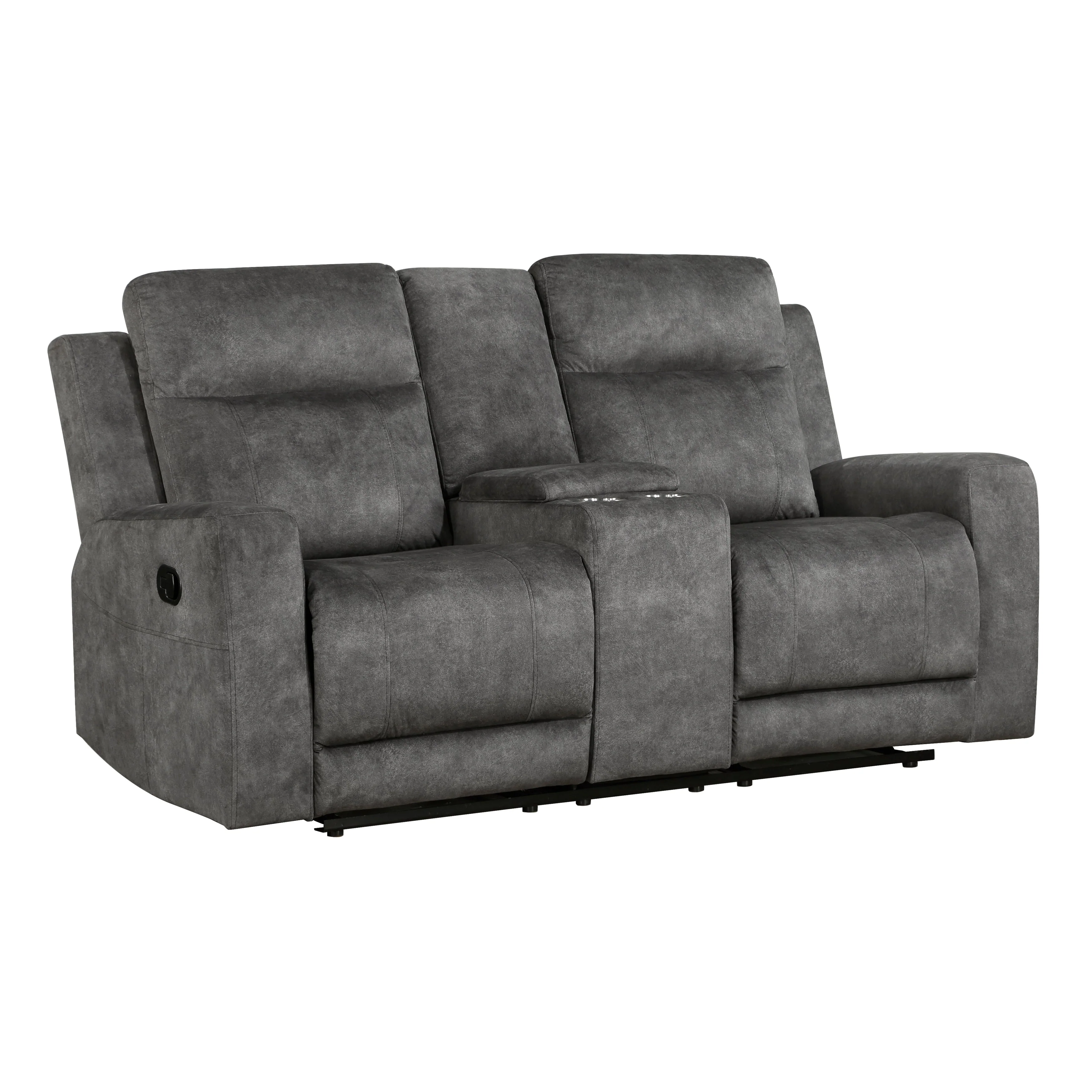 Muncie Brownish Gray Double Reclining Loveseat with Center Console - Image 3