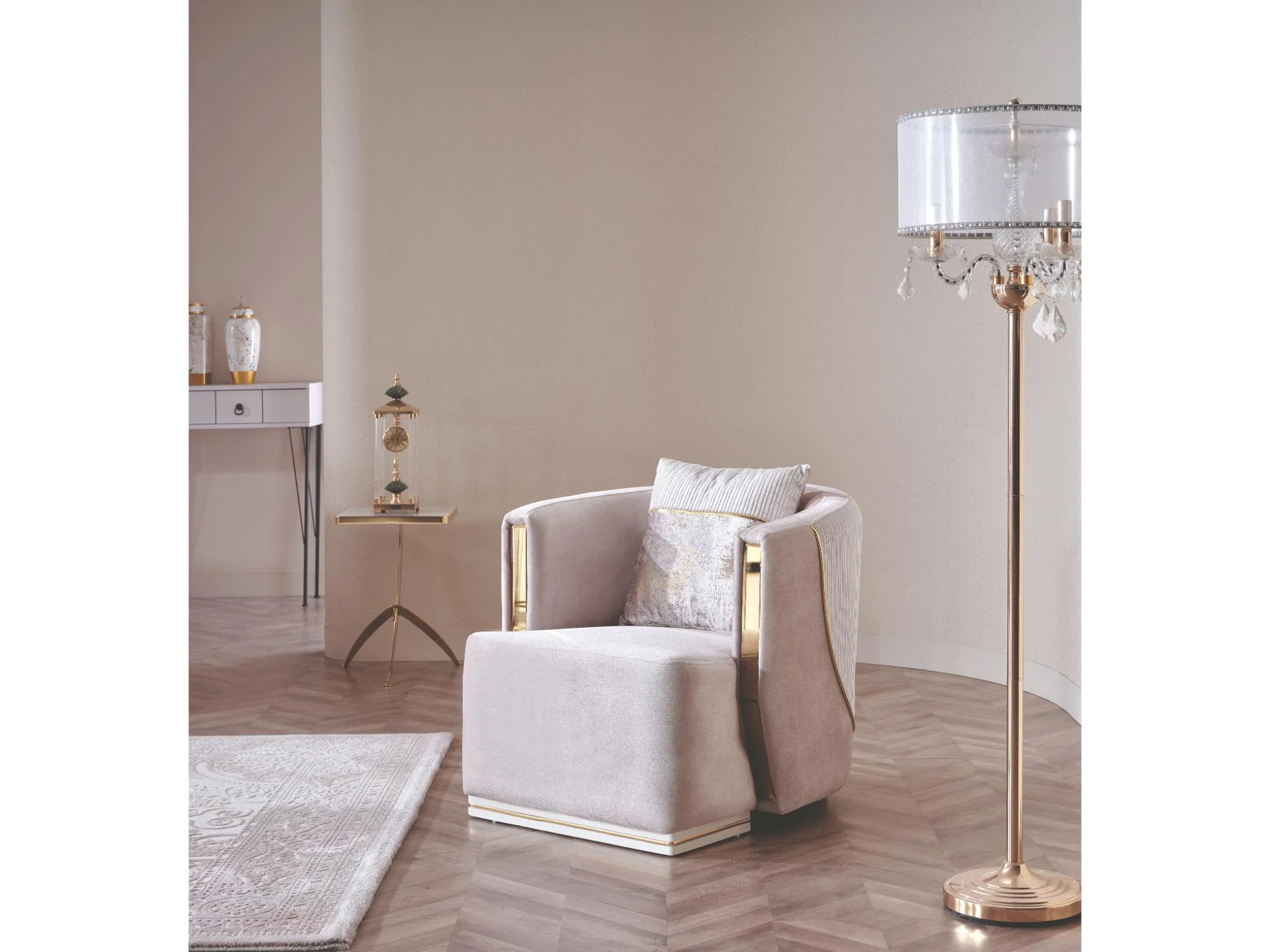 Munich Cream 3-pieces (Sofa & Loveseat & Chair) Living Room Set - Image 6