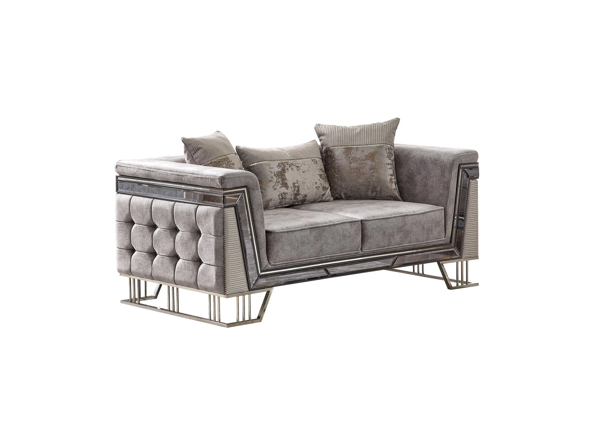 Munich Grey 3-pieces (Sofa & Loveseat & Chair) Living Room Set - Image 10