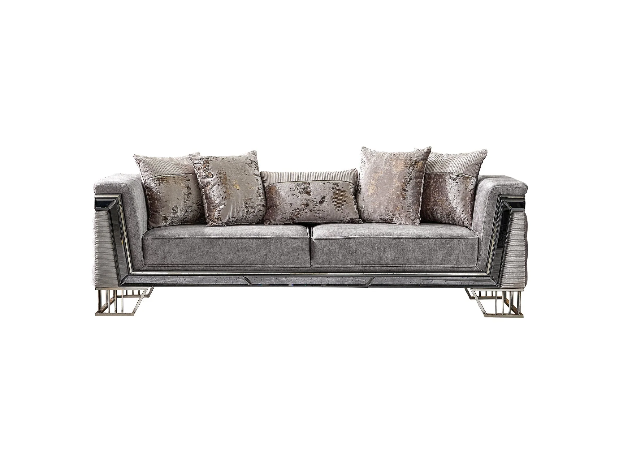 Munich Grey 3-pieces (Sofa & Loveseat & Chair) Living Room Set - Image 7
