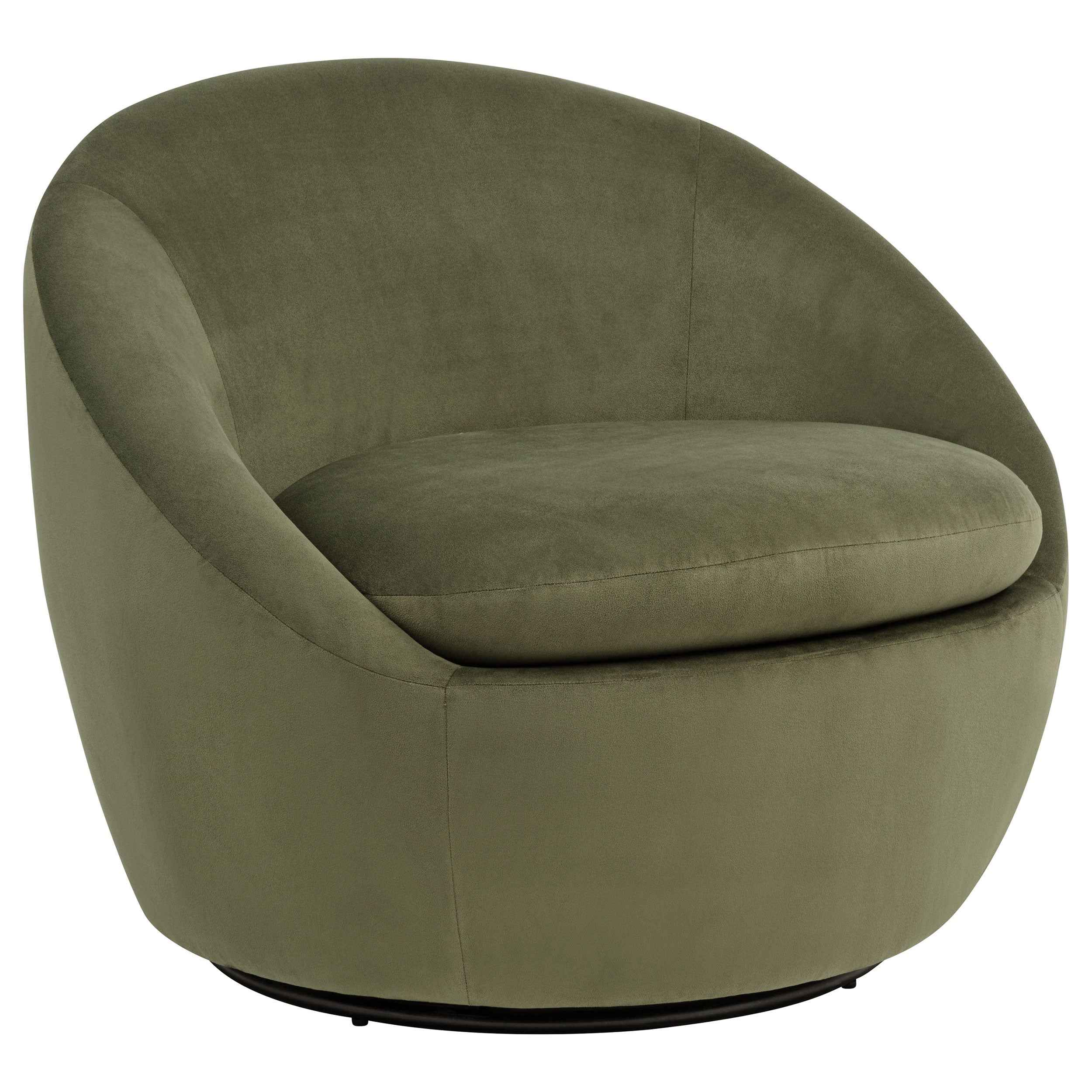 Myernick Olive Velvet Upholstered Swivel Accent Chair