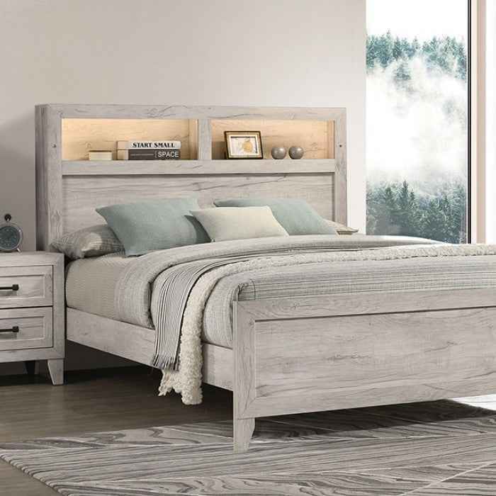 Mysen White Wash 5-Piece Queen Bedroom Set - Image 2