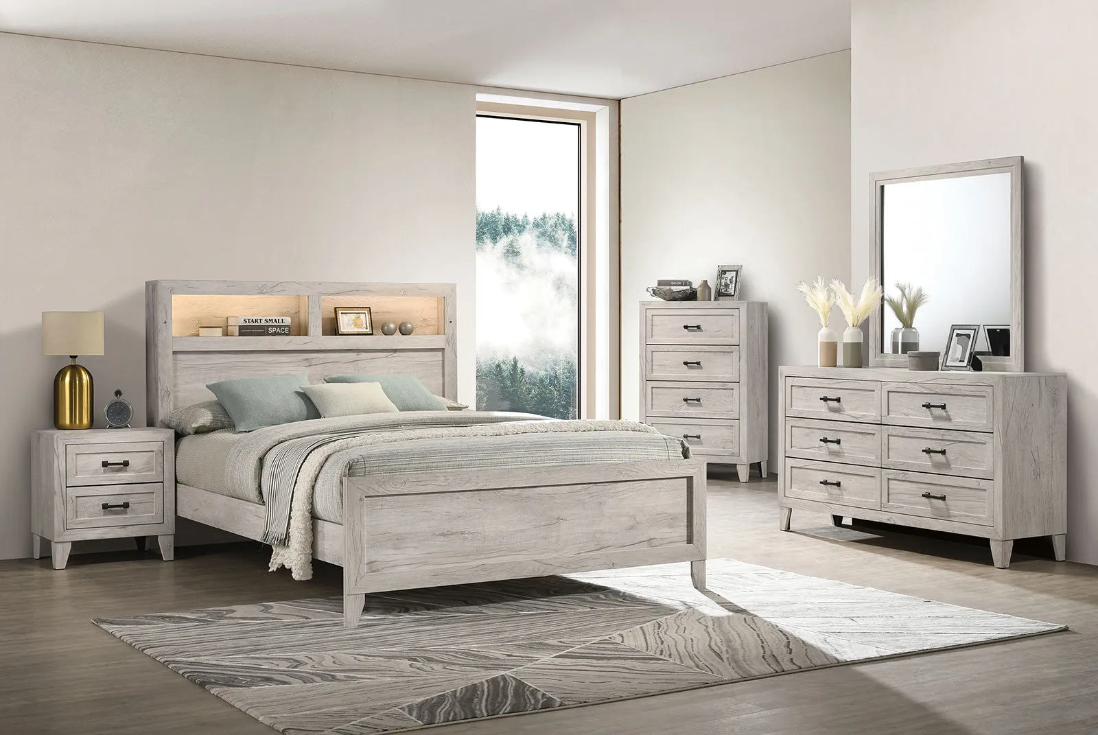 Mysen White Wash Full Bed - Image 2