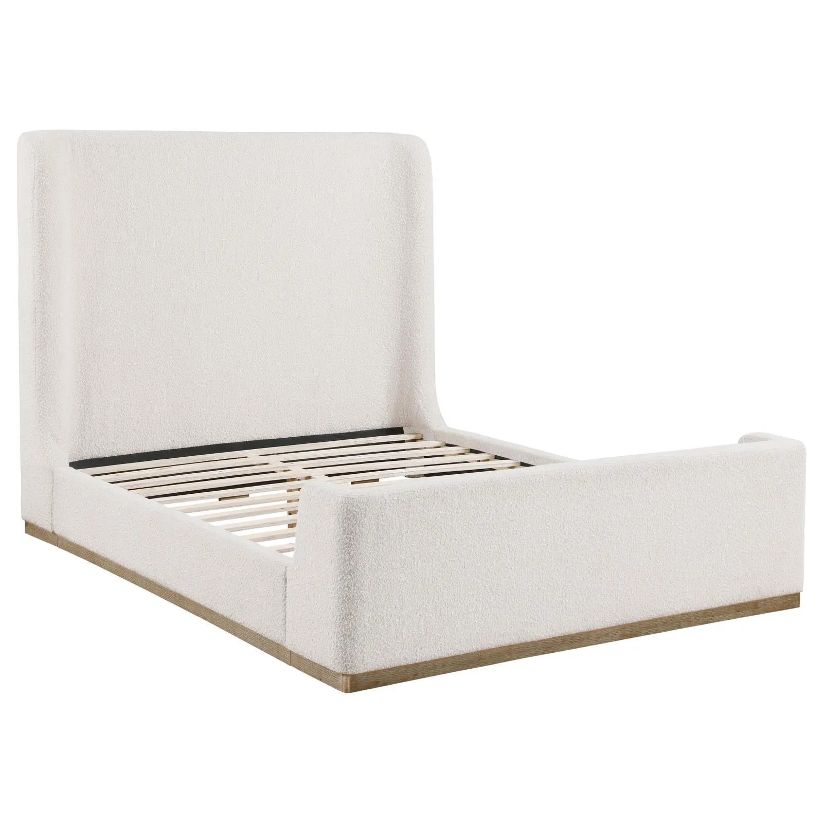 Nala Cream Upholstered Eastern King Wingback Platform Sleigh Bed - Image 3