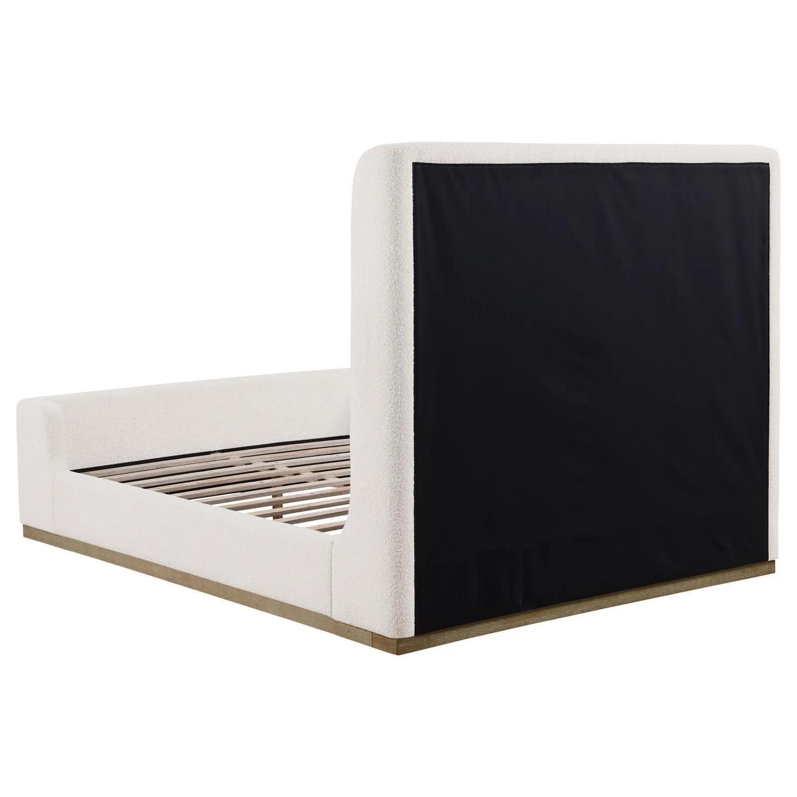Nala Cream Upholstered Eastern King Wingback Platform Sleigh Bed - Image 4