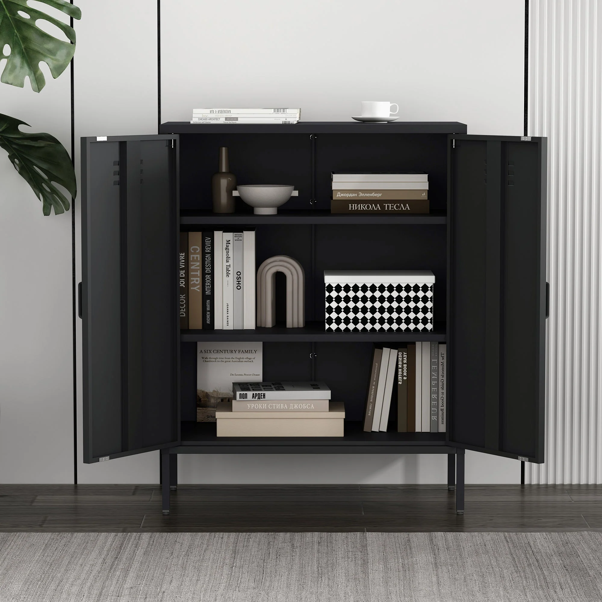 Naomi 31.5" Accent Cabinet in Black - Image 5